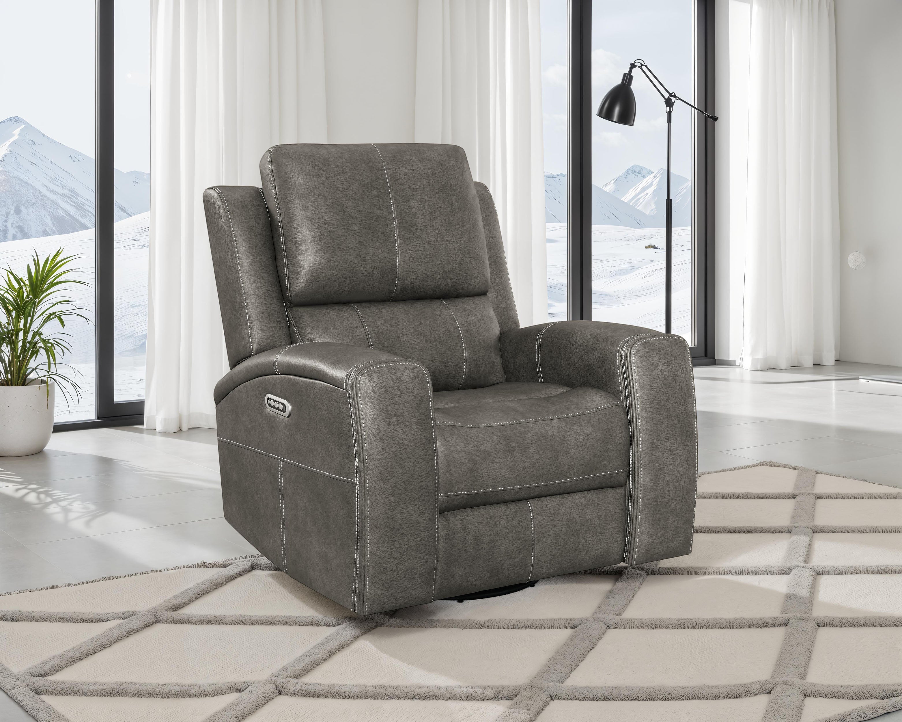 Brickston Triple Power Swivel Glider Recliner - Romeo & Juliet Furniture (Warren,MI)