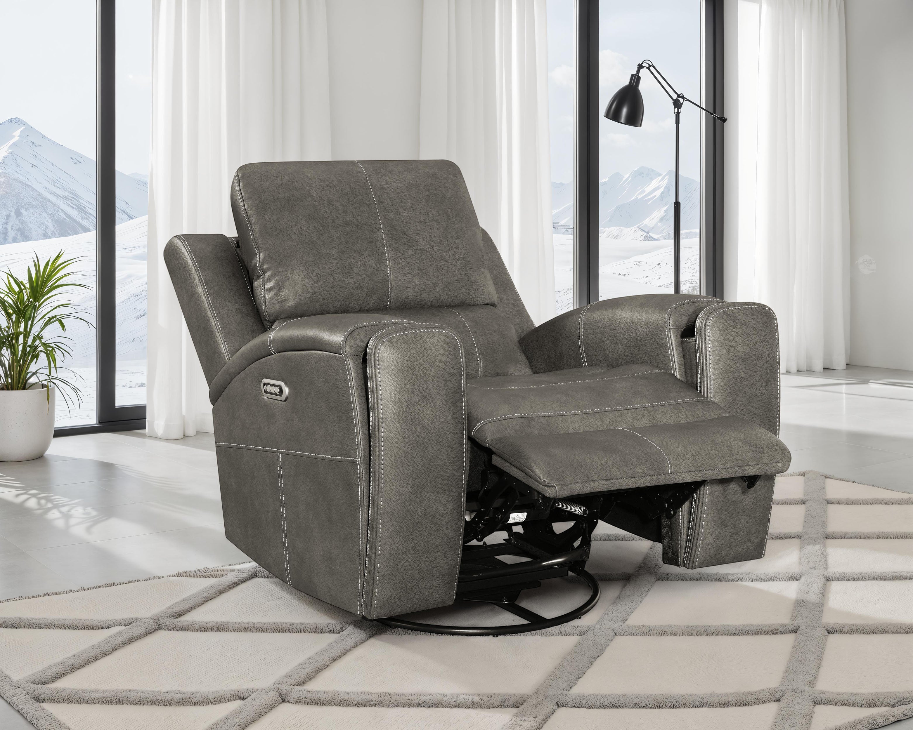 Brickston Triple Power Swivel Glider Recliner - Romeo & Juliet Furniture (Warren,MI)