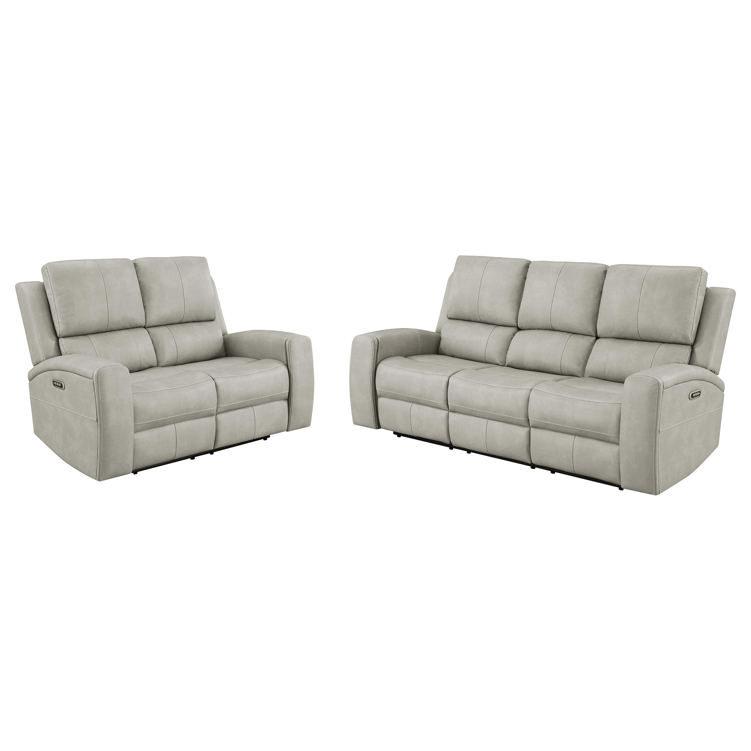 Brickston Triple Power Reclining Sofa Set - Romeo & Juliet Furniture (Warren,MI)