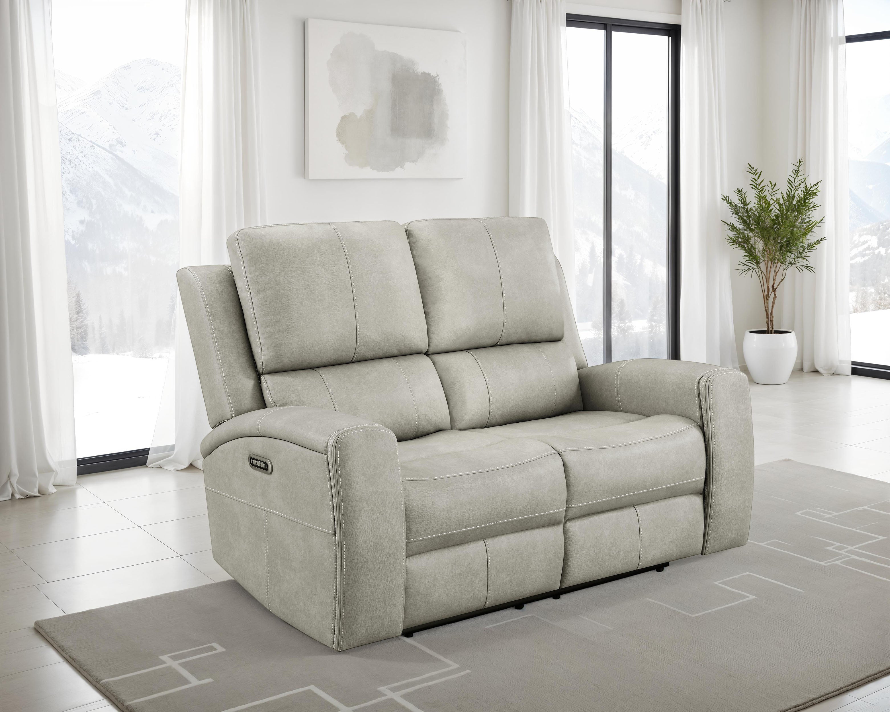 Brickston Triple Power Reclining Loveseat - Romeo & Juliet Furniture (Warren,MI)