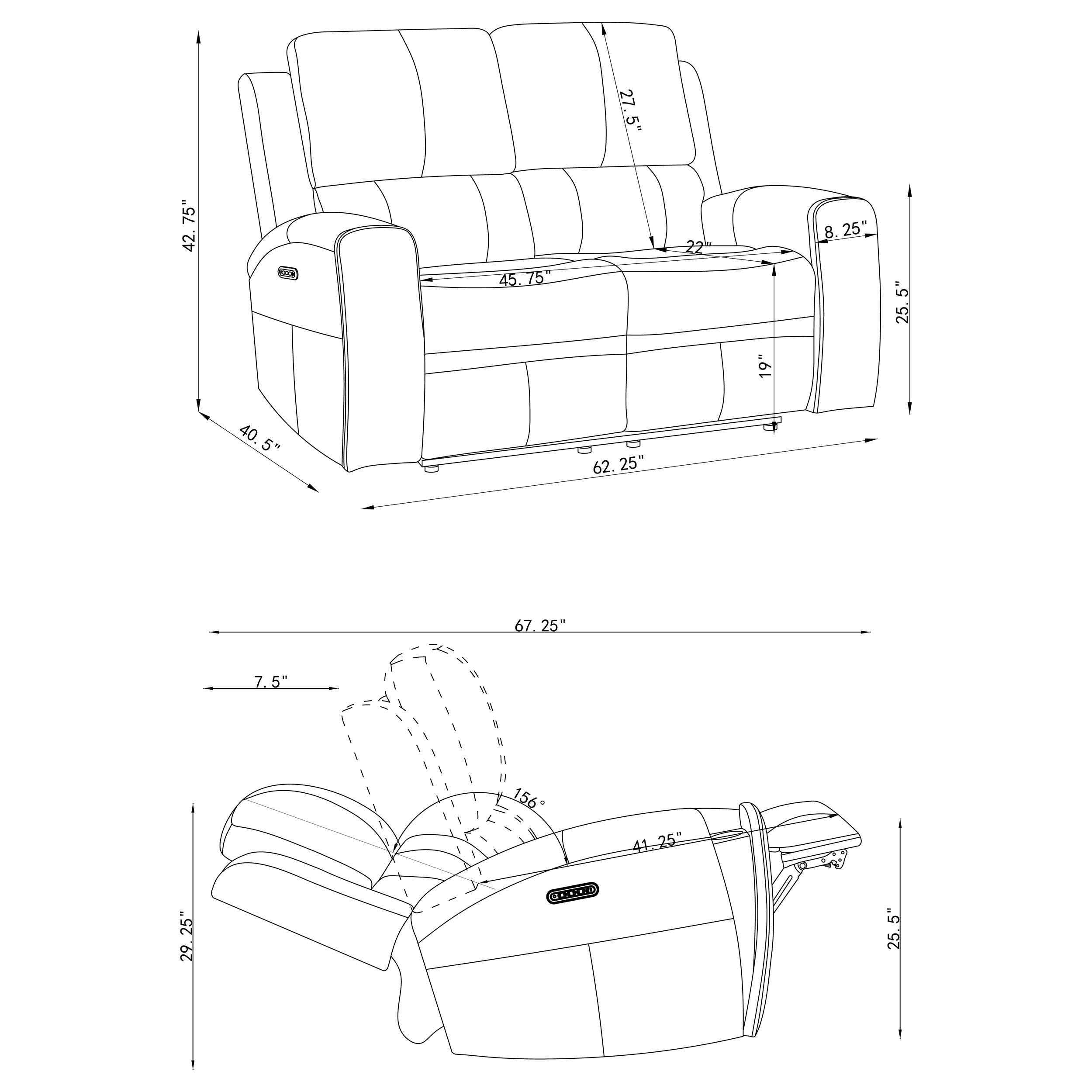 Brickston Triple Power Reclining Loveseat - Romeo & Juliet Furniture (Warren,MI)