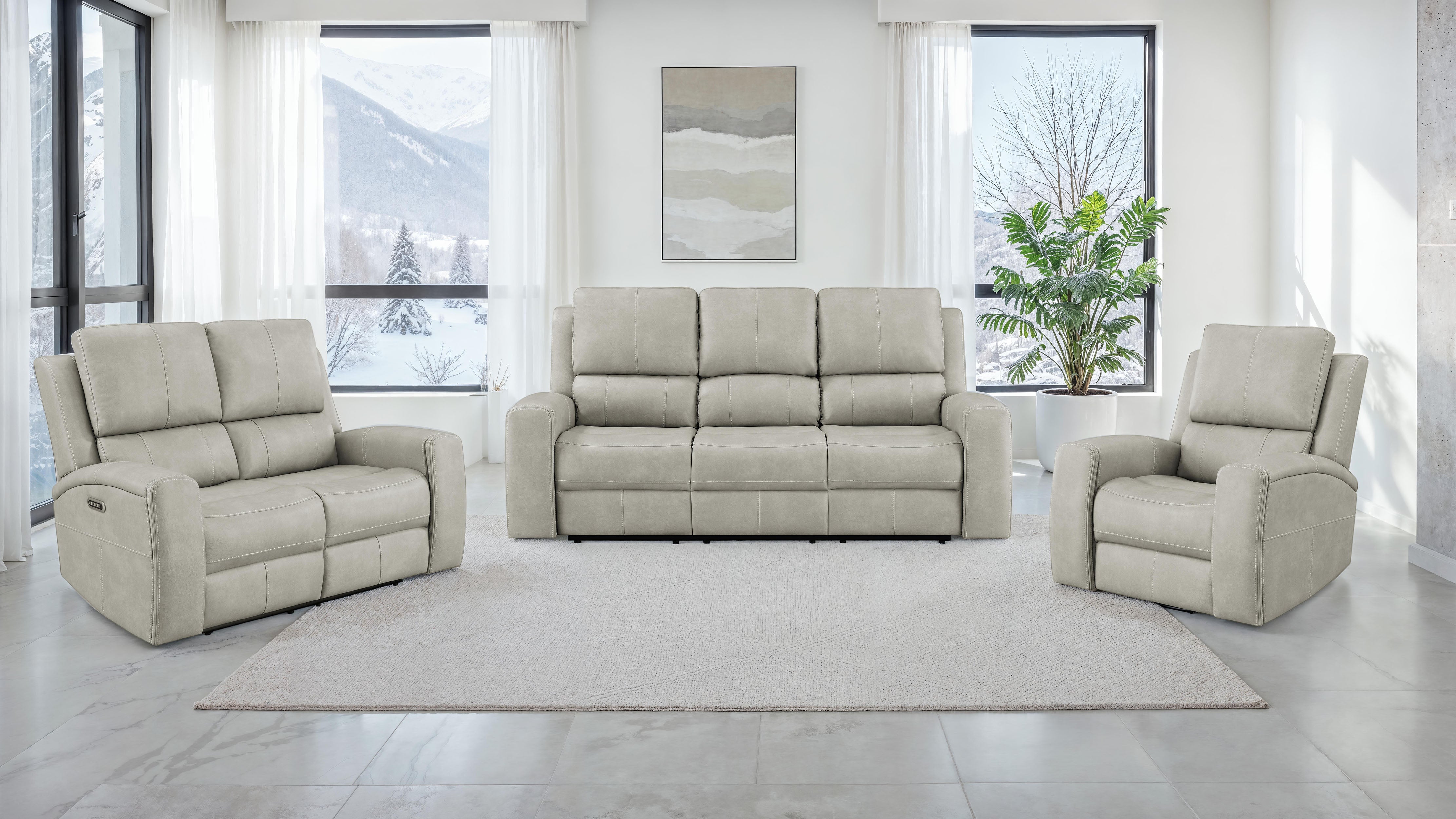 Brickston Triple Power Reclining Loveseat - Romeo & Juliet Furniture (Warren,MI)