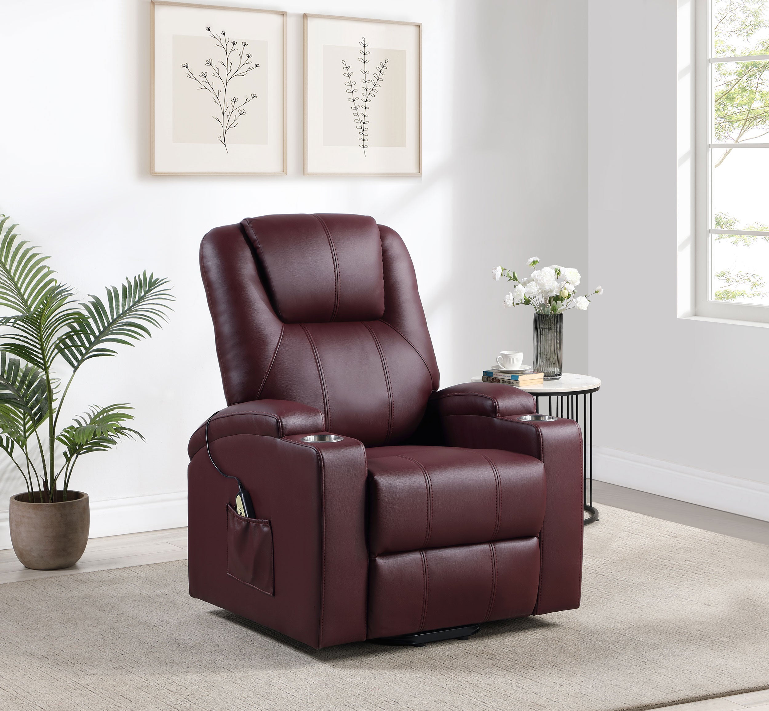 Armstrong Power Lift Massage Recliner - Romeo & Juliet Furniture (Warren,MI)