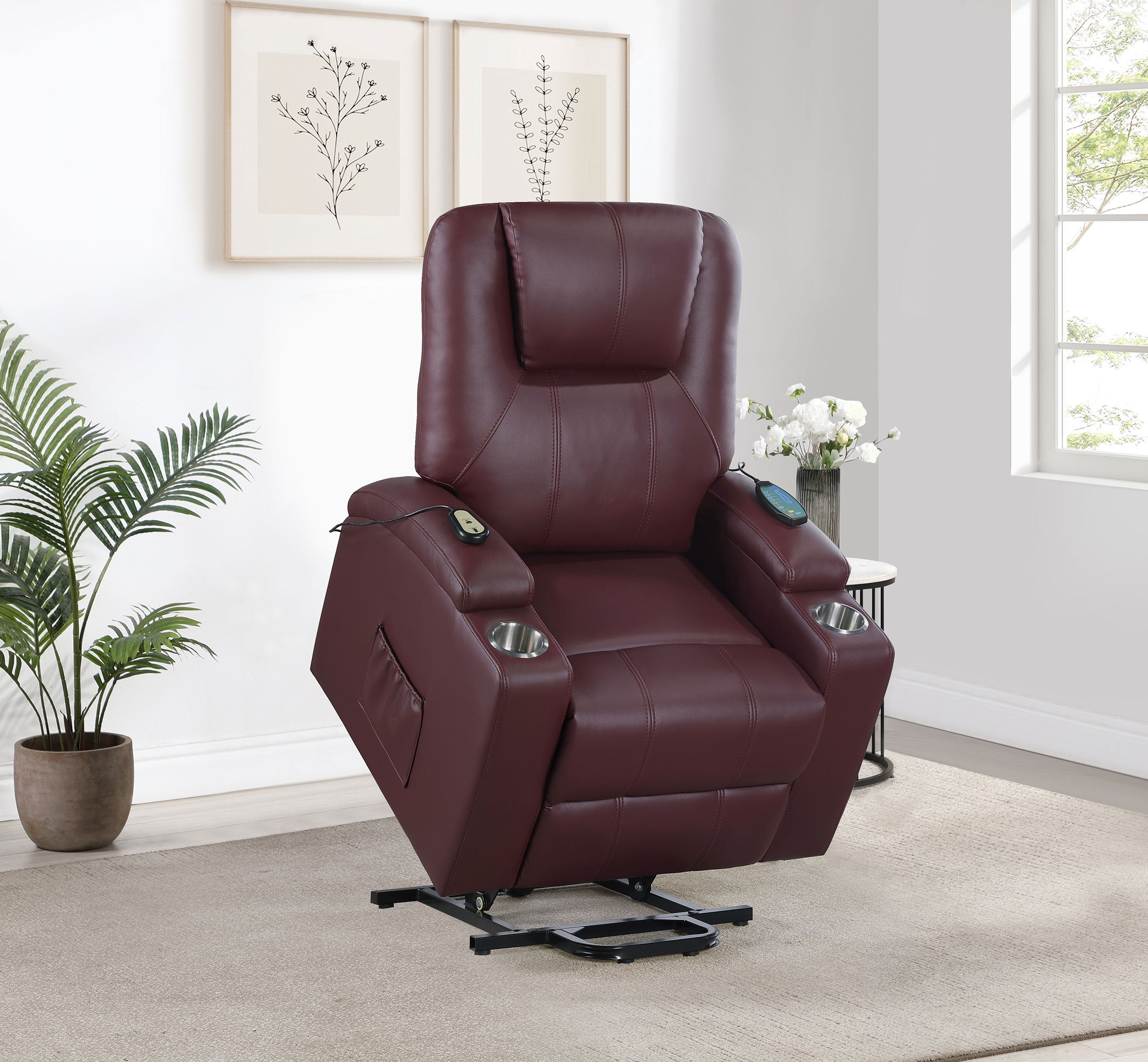 Armstrong Power Lift Massage Recliner - Romeo & Juliet Furniture (Warren,MI)