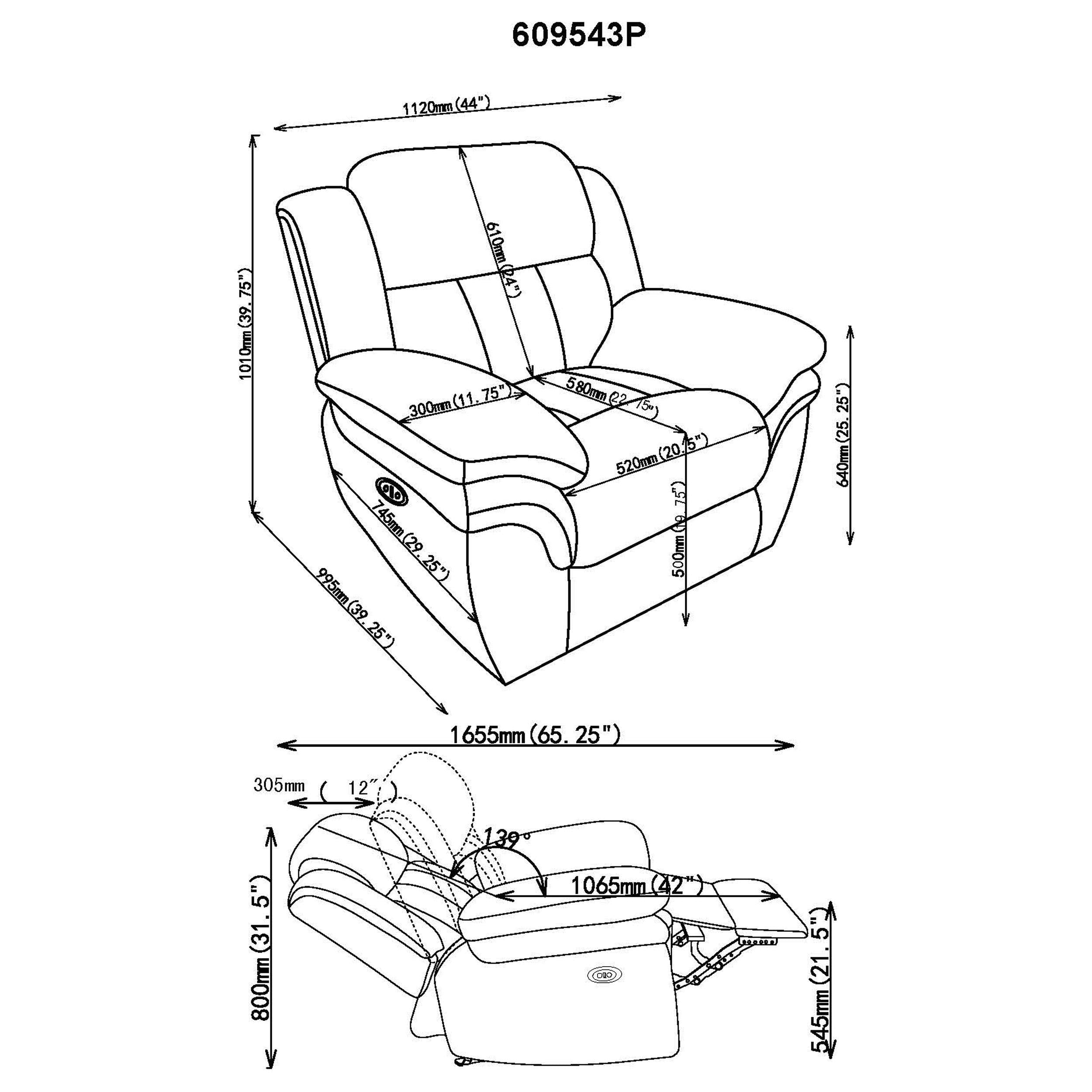 Bahrain Power Glider Recliner - Romeo & Juliet Furniture (Warren,MI)