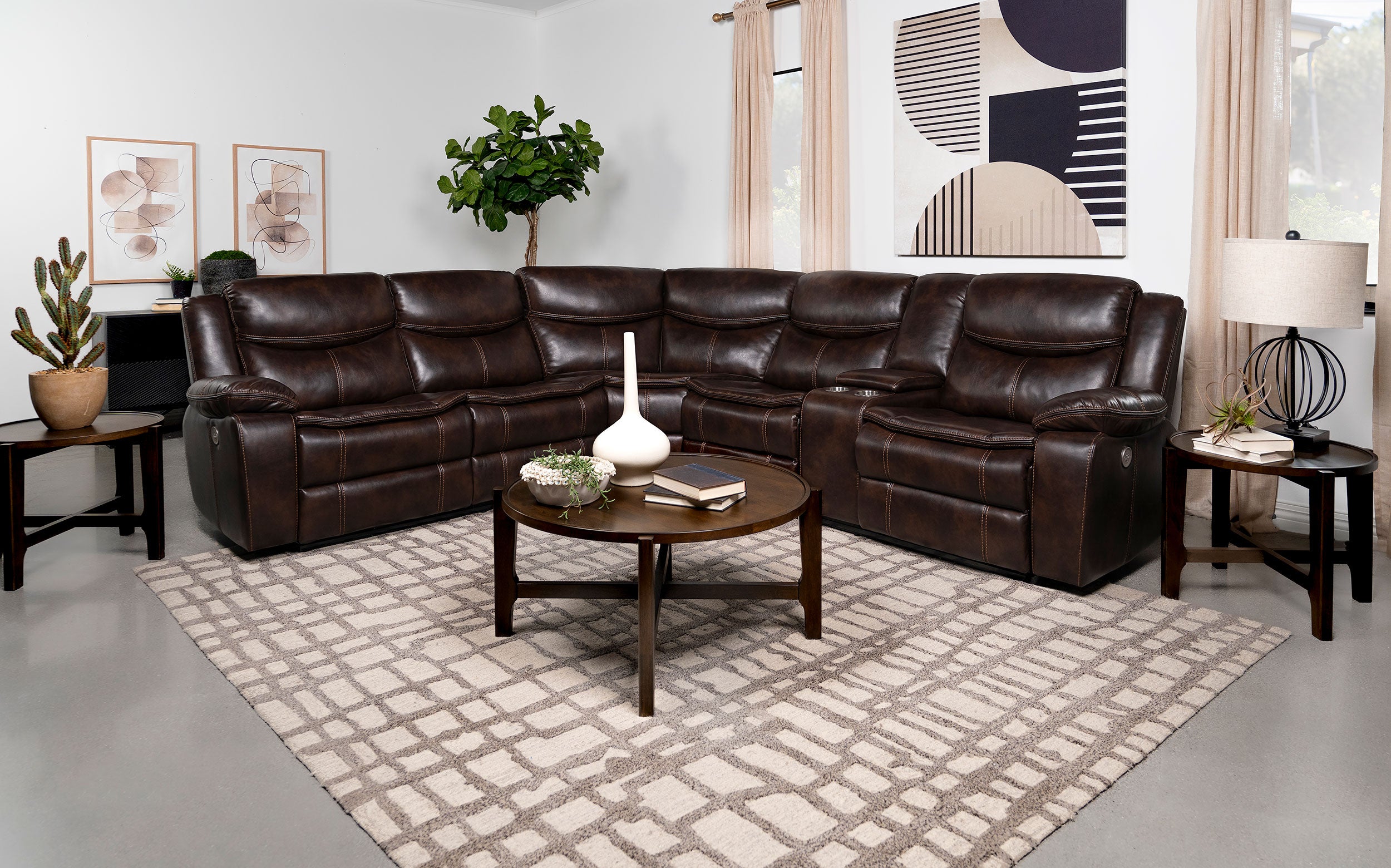 Sycamore Power Reclining Sectional Sofa - Romeo & Juliet Furniture (Warren,MI)