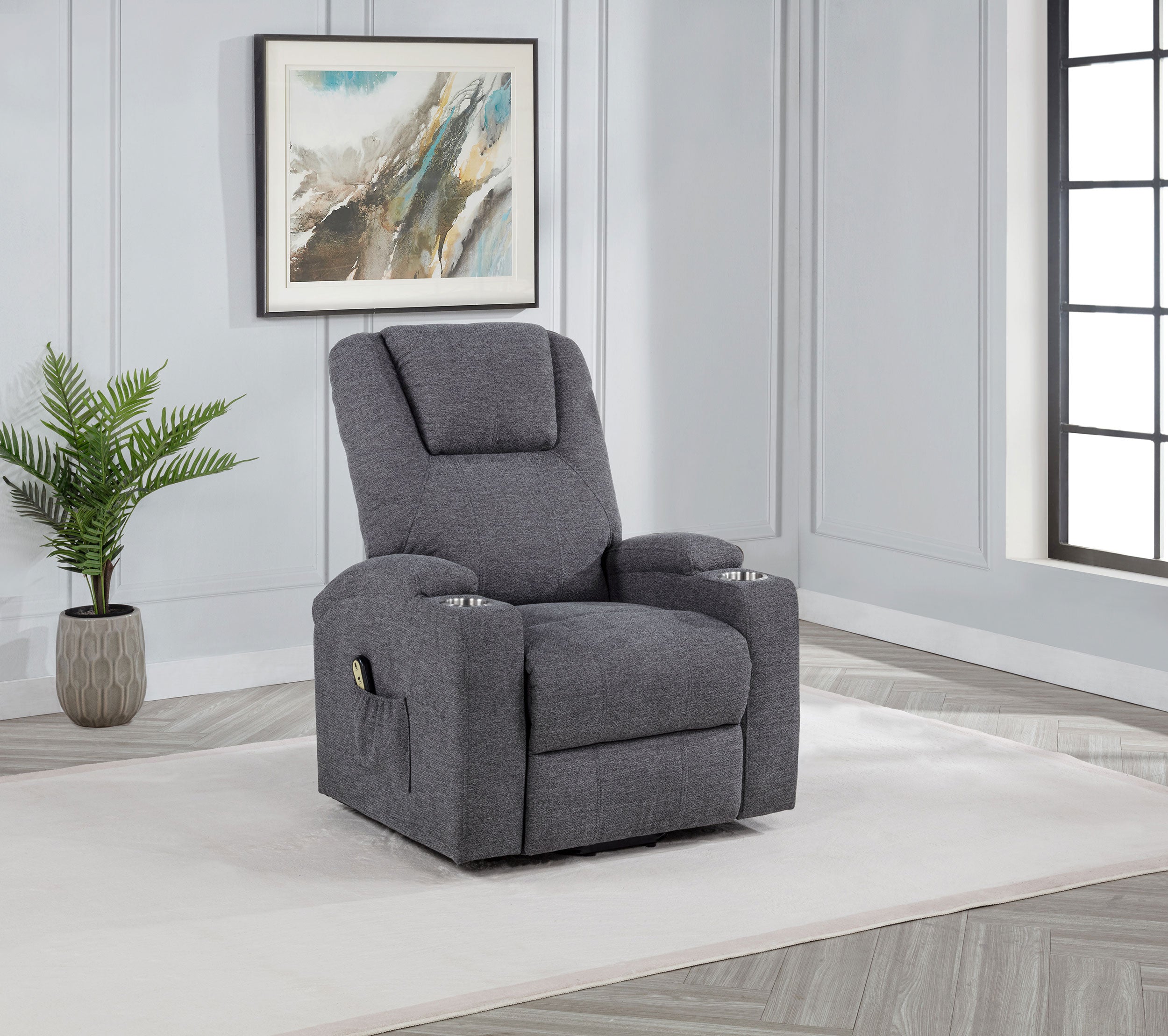 Louie Power Lift Massage Recliner - Romeo & Juliet Furniture (Warren,MI)