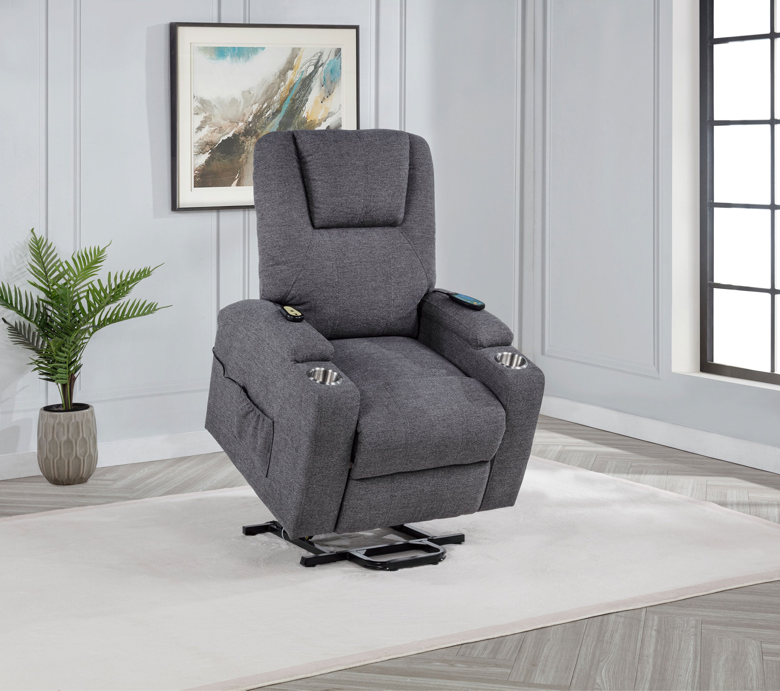 Louie Power Lift Massage Recliner - Romeo & Juliet Furniture (Warren,MI)