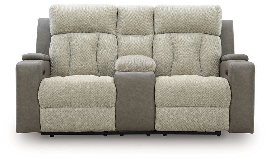 WhipLash Power Reclining Loveseat with Console - Romeo & Juliet Furniture (Warren,MI)