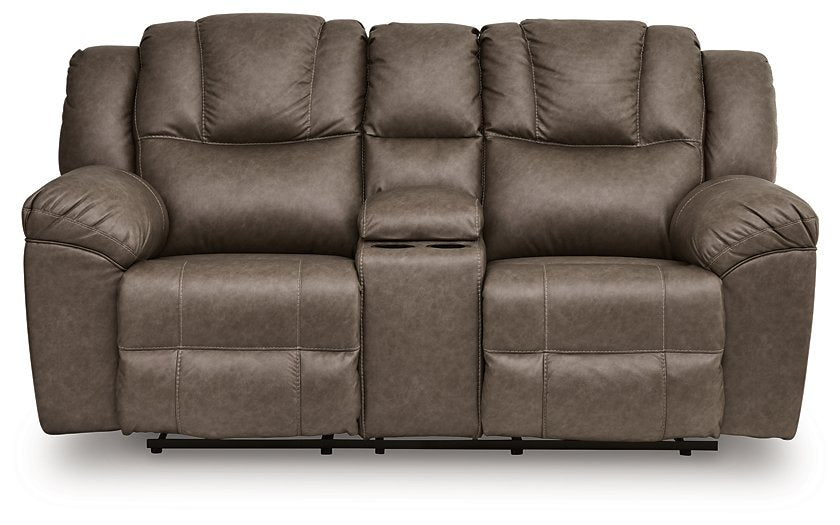 Lowilla Reclining Loveseat with Console - Romeo & Juliet Furniture (Warren,MI)