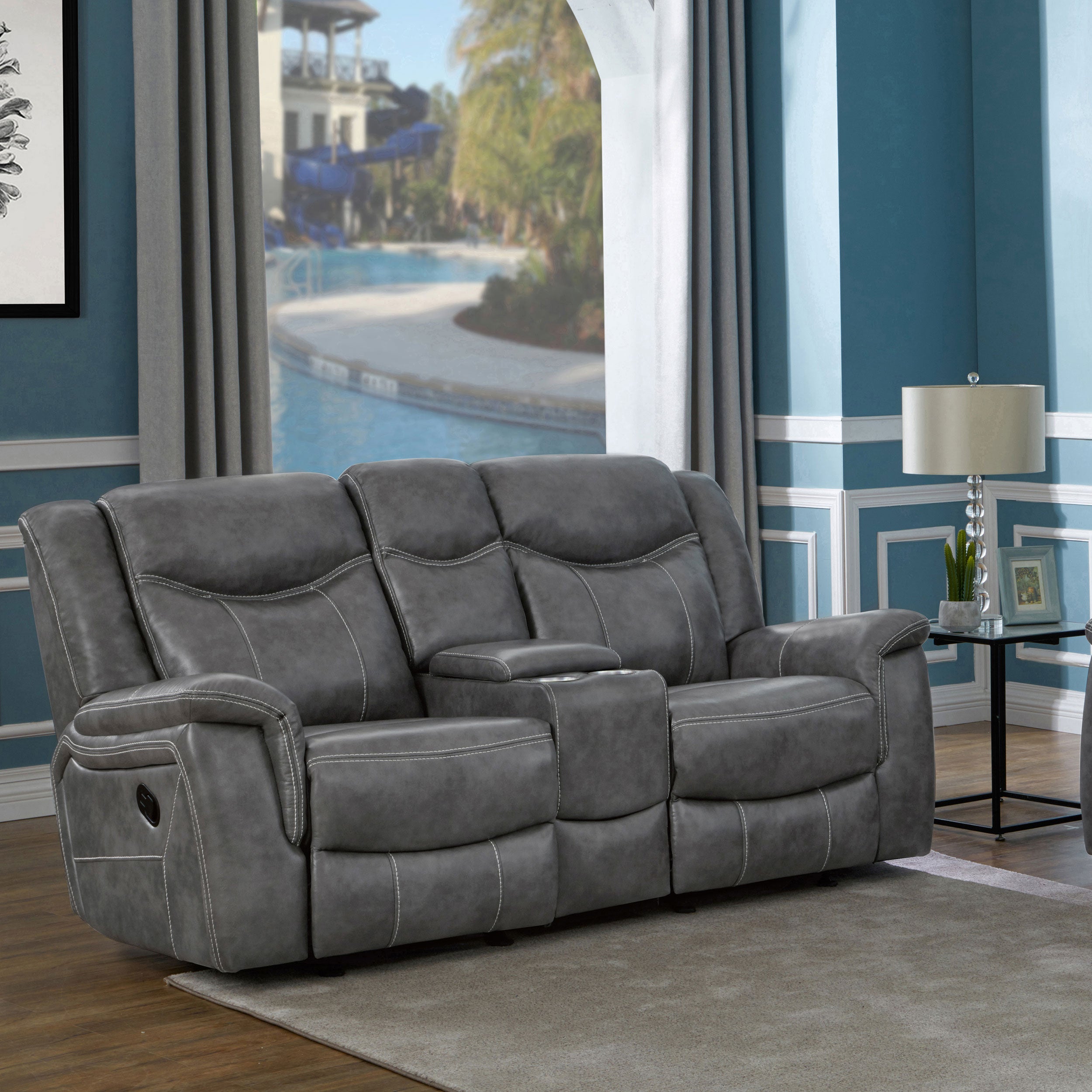 Conrad Reclining Glider Loveseat - Romeo & Juliet Furniture (Warren,MI)