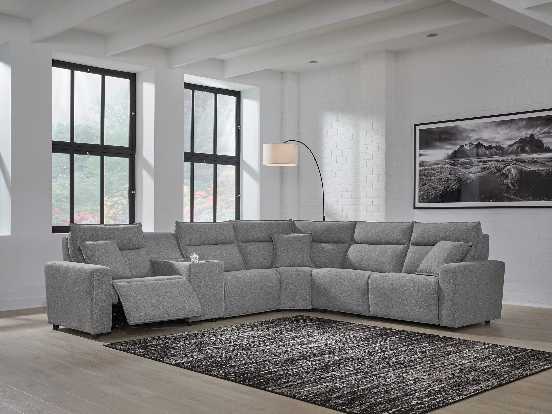 Modmax Reclining Sectional with Console - Romeo & Juliet Furniture (Warren,MI)