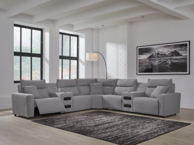 Modmax II Power Reclining Sectional with Audio Consoles - Romeo & Juliet Furniture (Warren,MI)