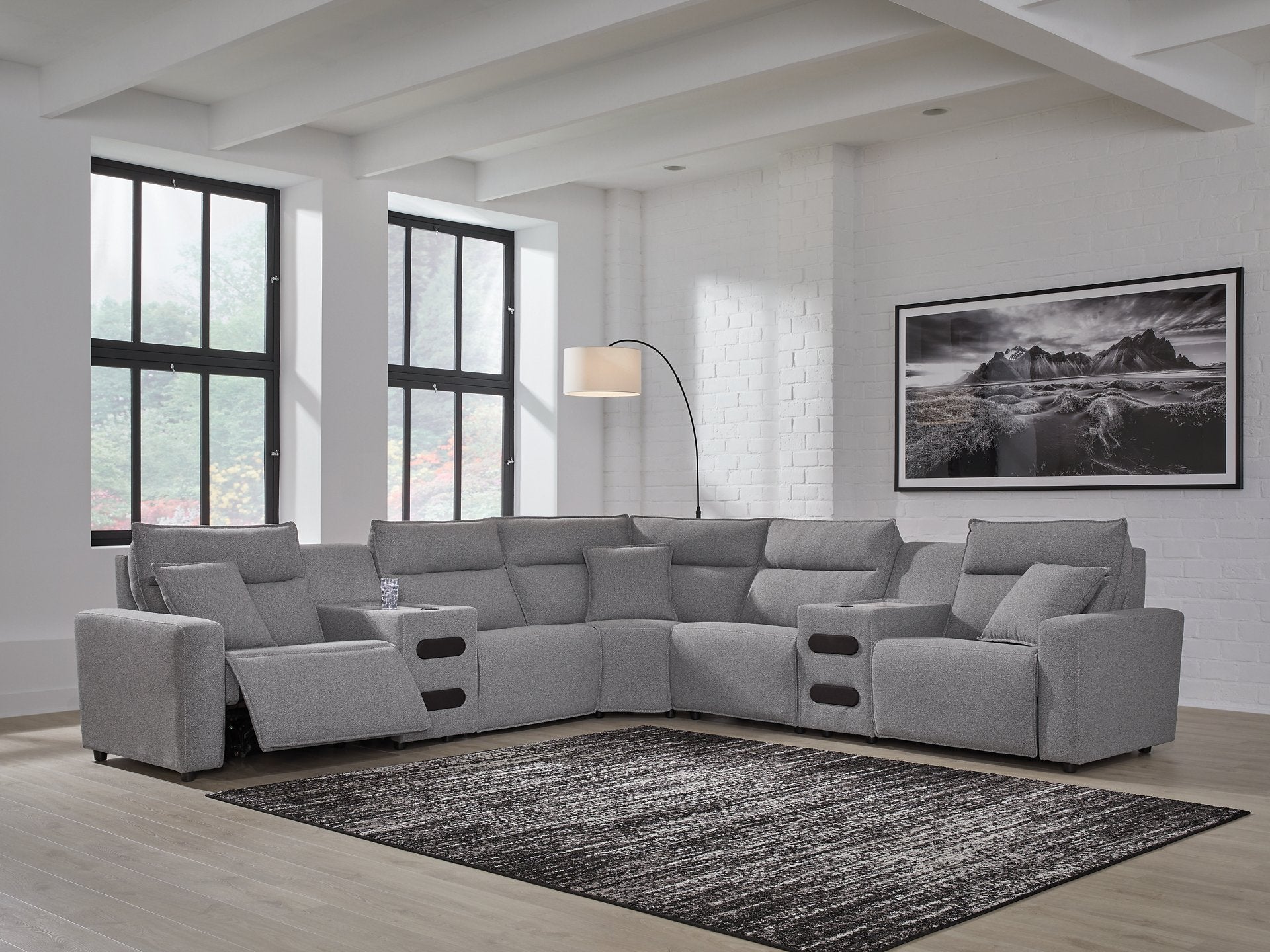 Modmax II Power Reclining Sectional with Audio Consoles - Romeo & Juliet Furniture (Warren,MI)