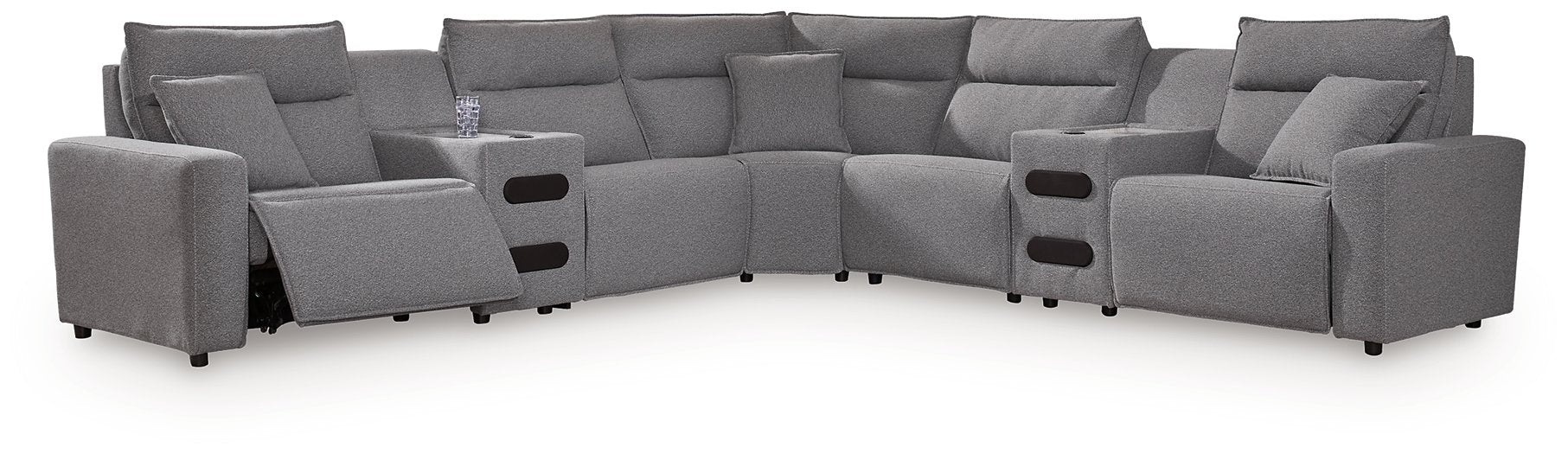Modmax II Power Reclining Sectional with Audio Consoles - Romeo & Juliet Furniture (Warren,MI)