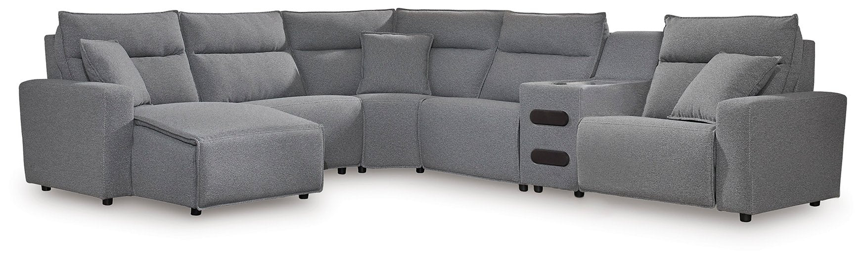 ModMax II Reclining Sectional with Chaise and Audio Console - Romeo & Juliet Furniture (Warren,MI)