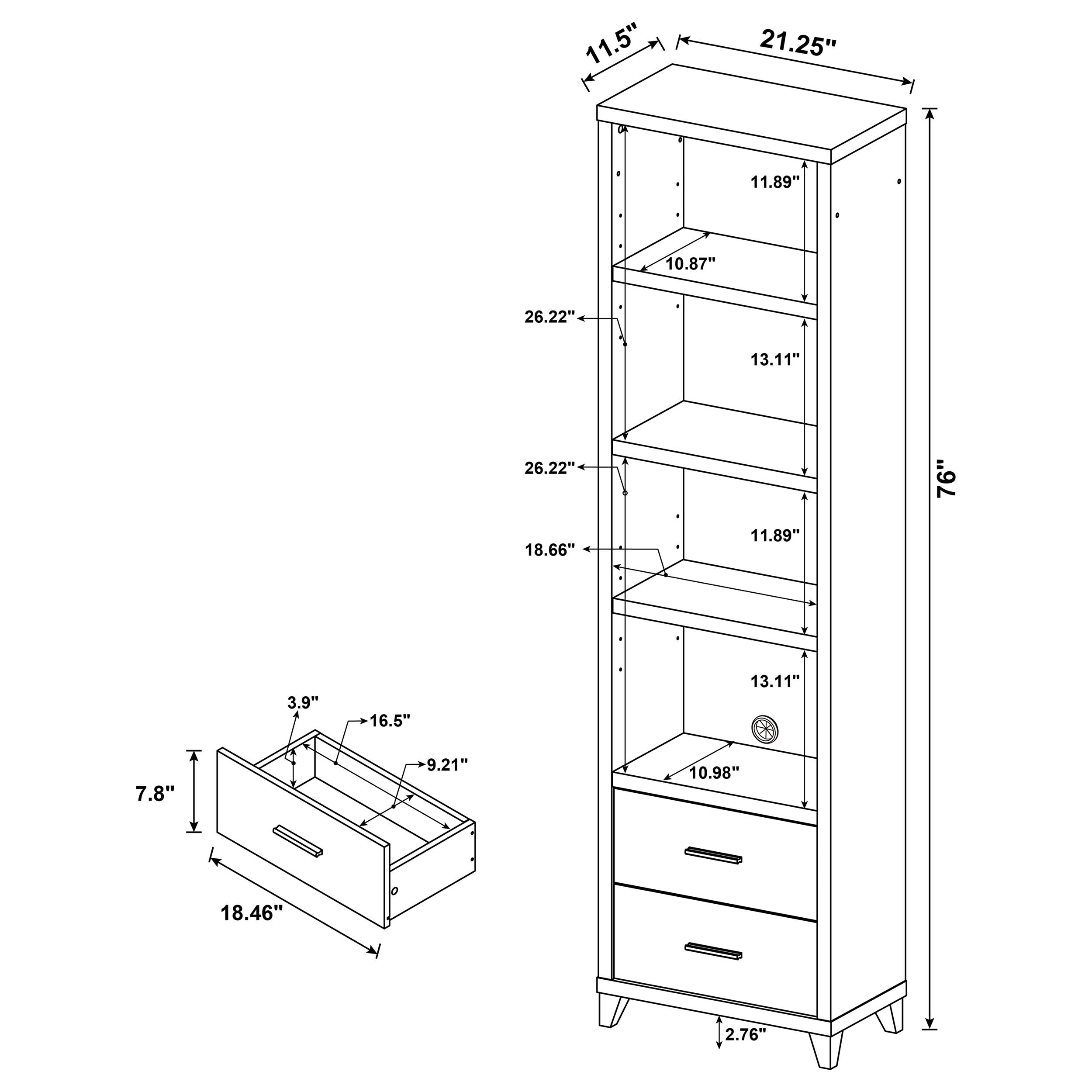 Lewes Media Tower - Romeo & Juliet Furniture (Warren,MI)