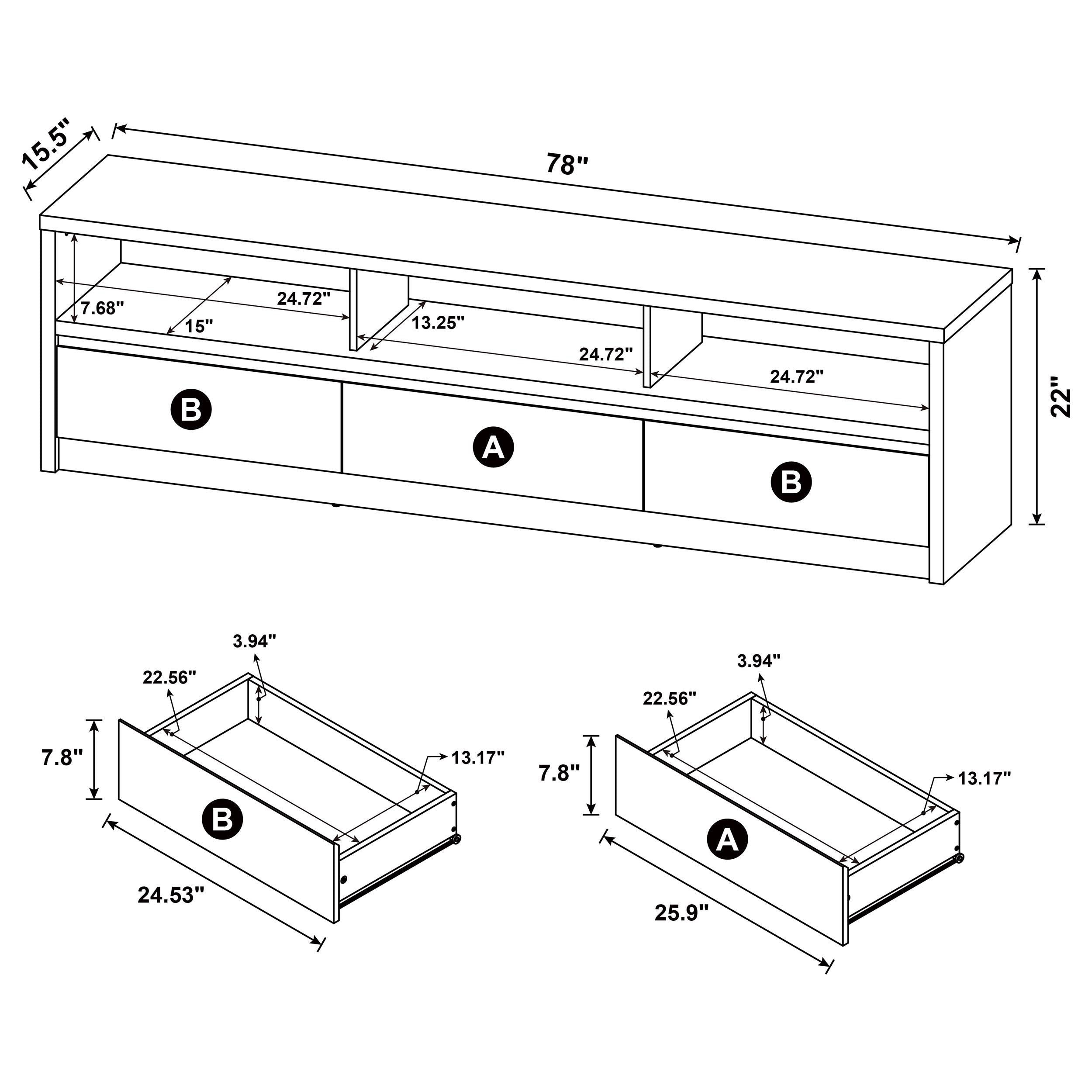 Rutland TV Stand - Romeo & Juliet Furniture (Warren,MI)