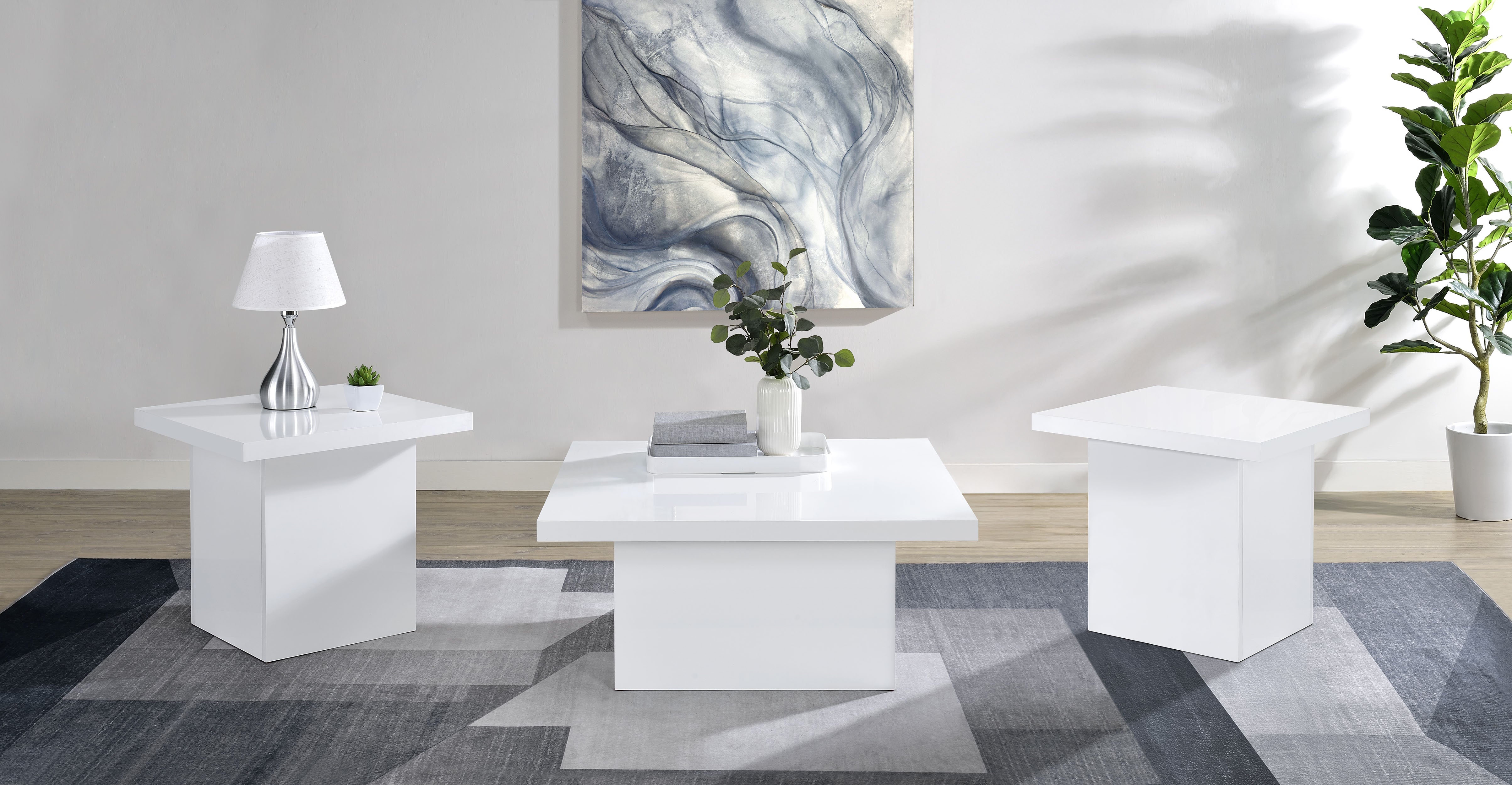 Devar Coffee Table Set - Romeo & Juliet Furniture (Warren,MI)