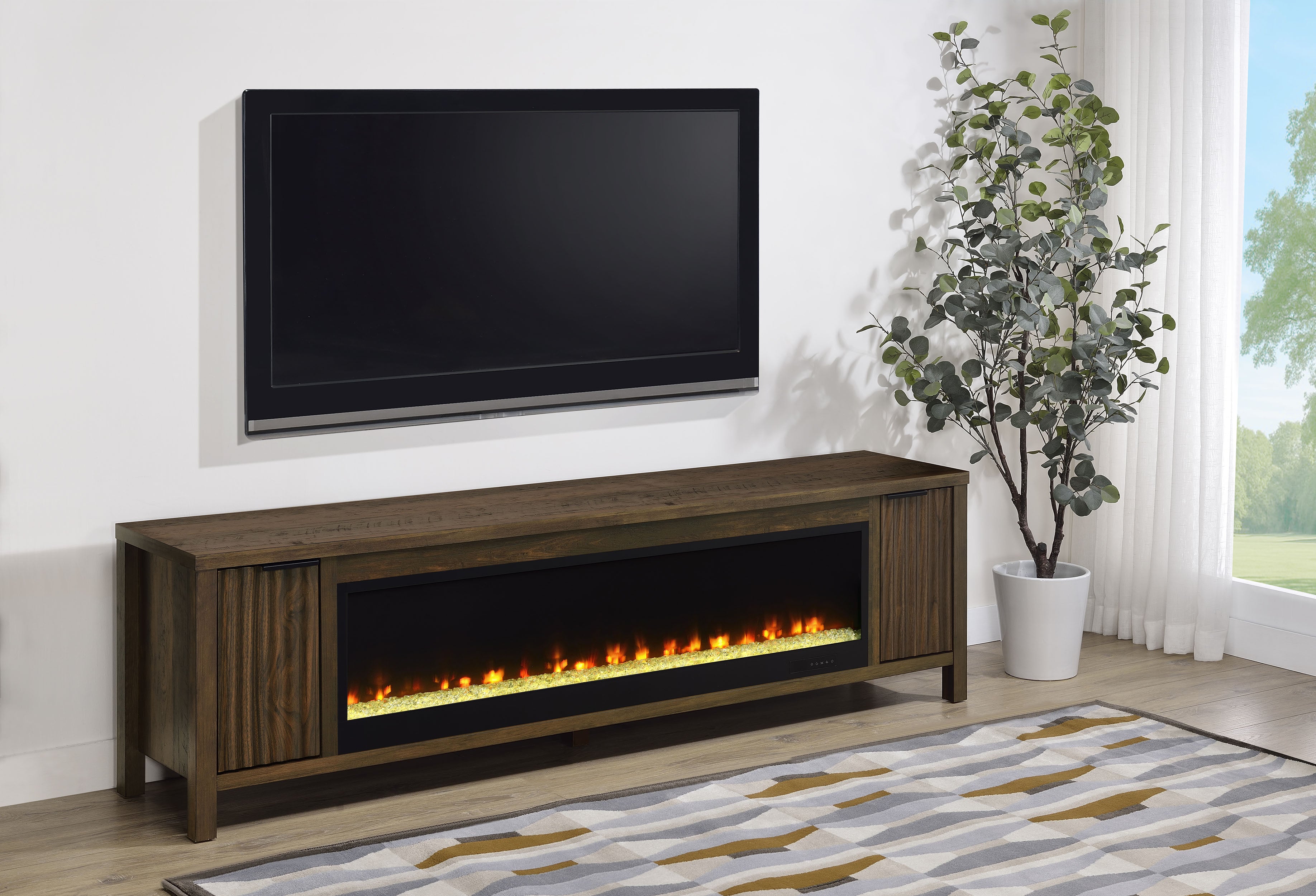 Carey TV Stand Fireplace Console - Romeo & Juliet Furniture (Warren,MI)