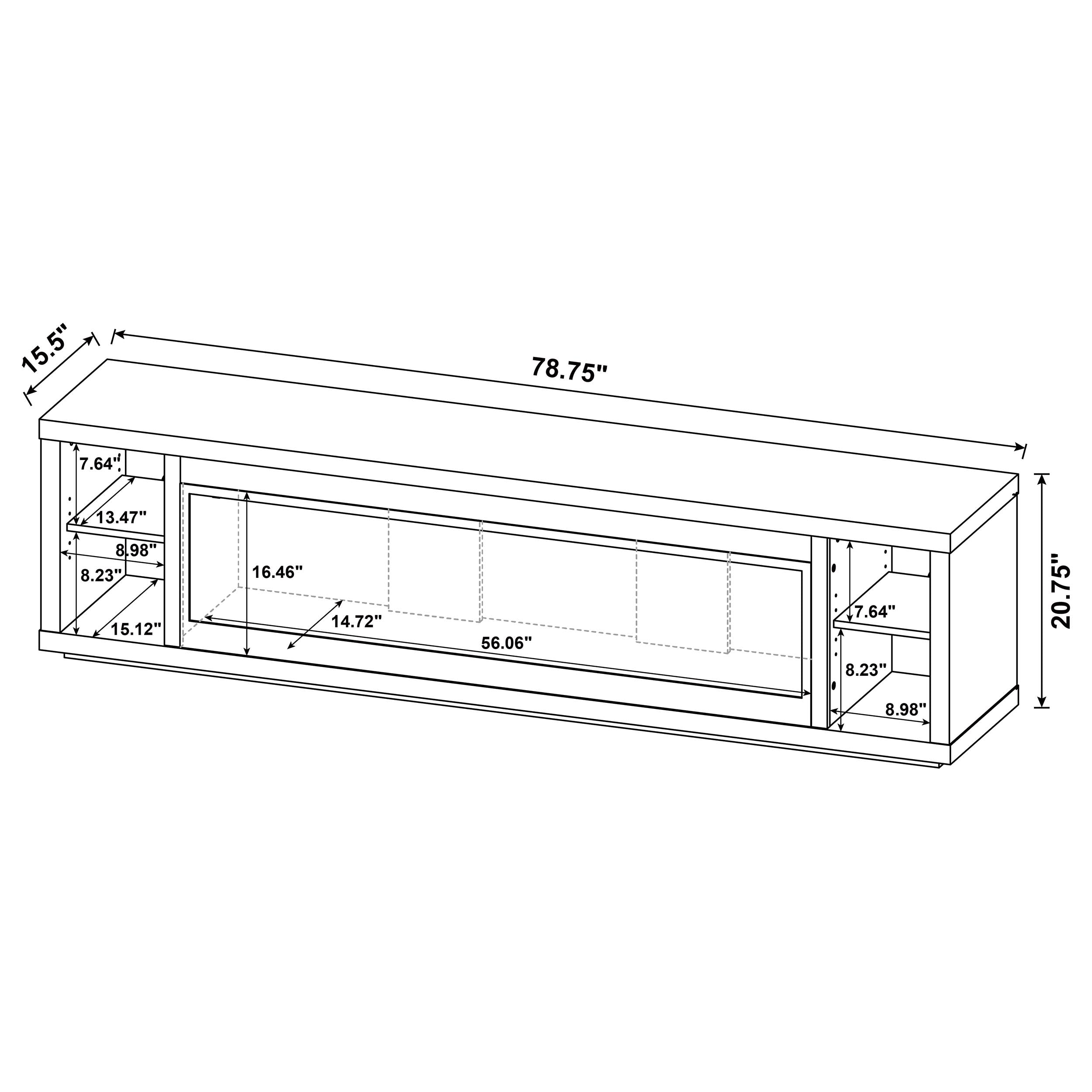 Deiter TV Stand Fireplace Console - Romeo & Juliet Furniture (Warren,MI)