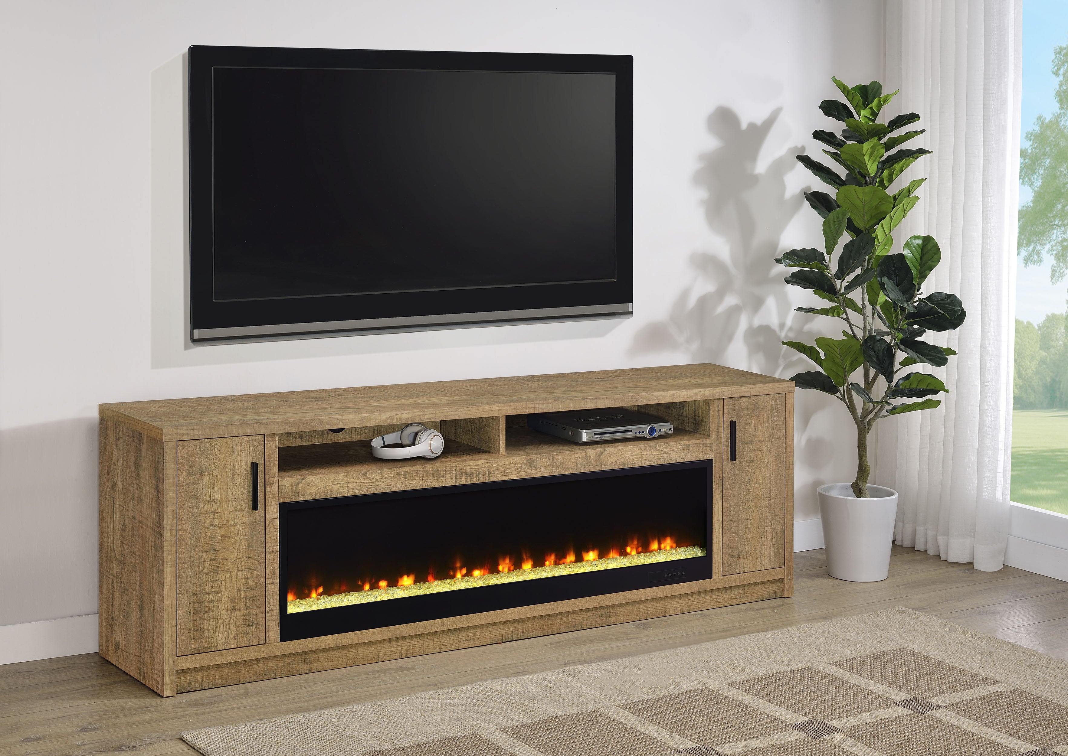 Eddy TV Stand Fireplace Console - Romeo & Juliet Furniture (Warren,MI)