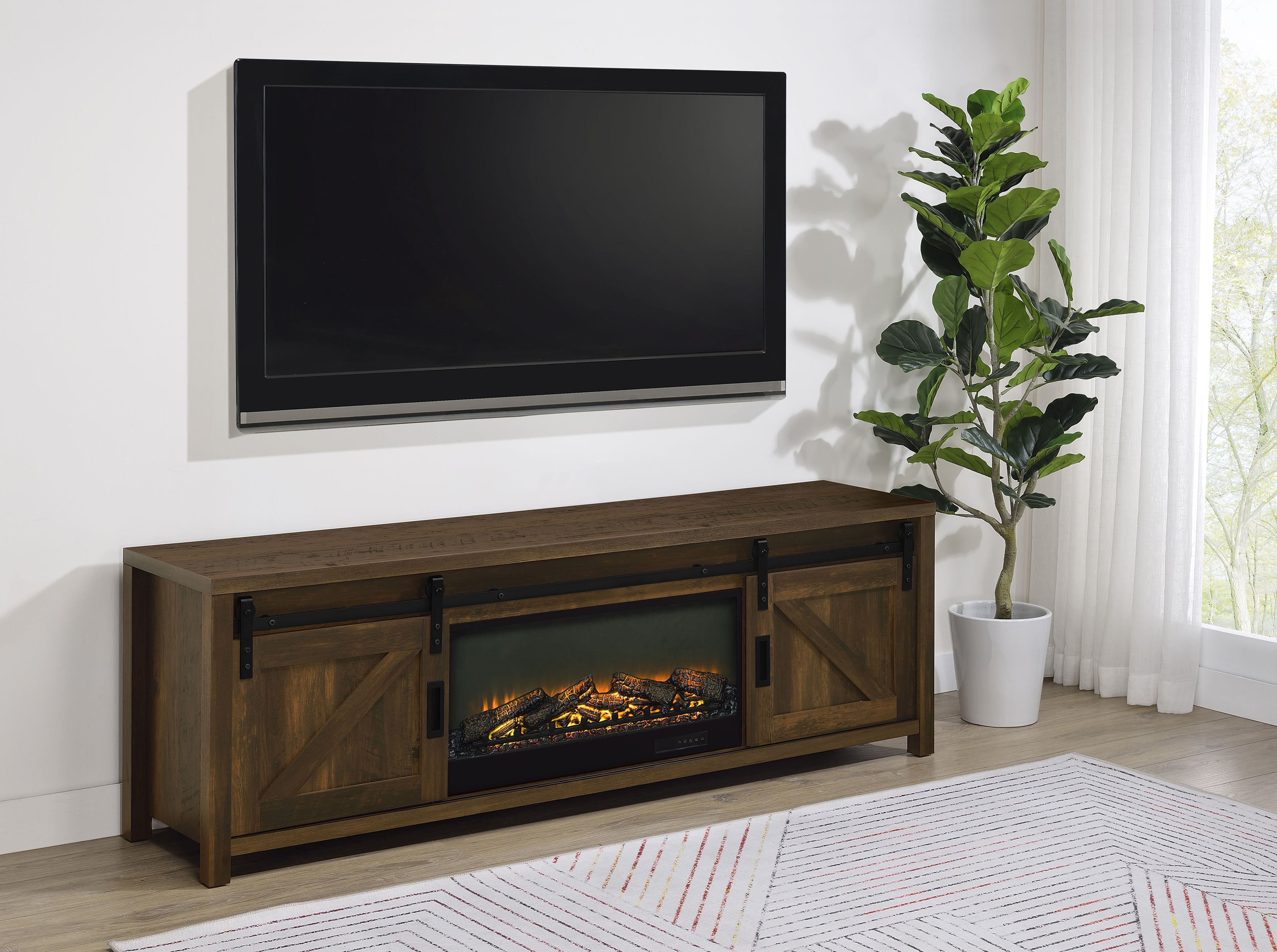 Enfield TV Stand Fireplace Console - Romeo & Juliet Furniture (Warren,MI)