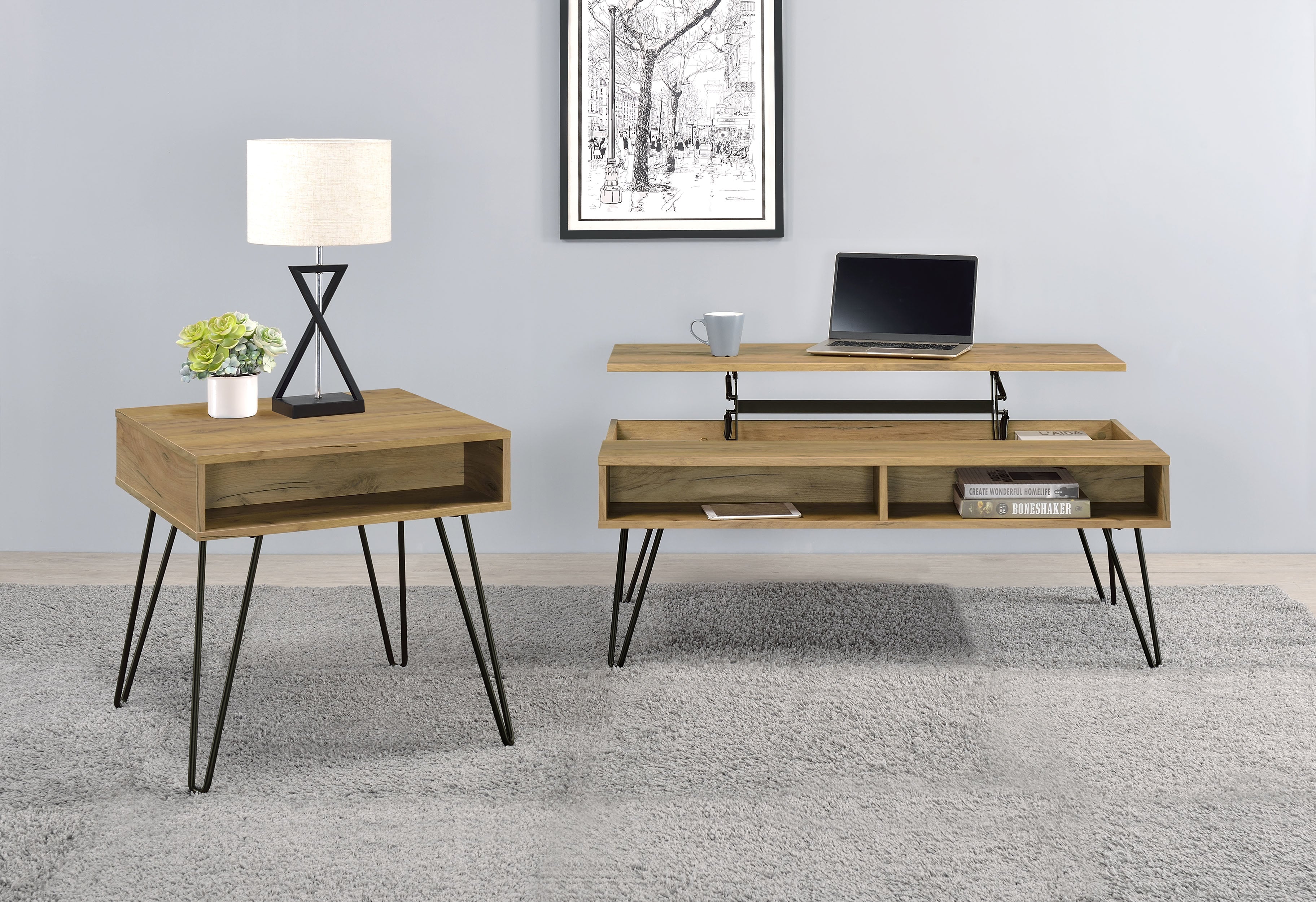 Fanning Lift-Top Coffee Table Set
