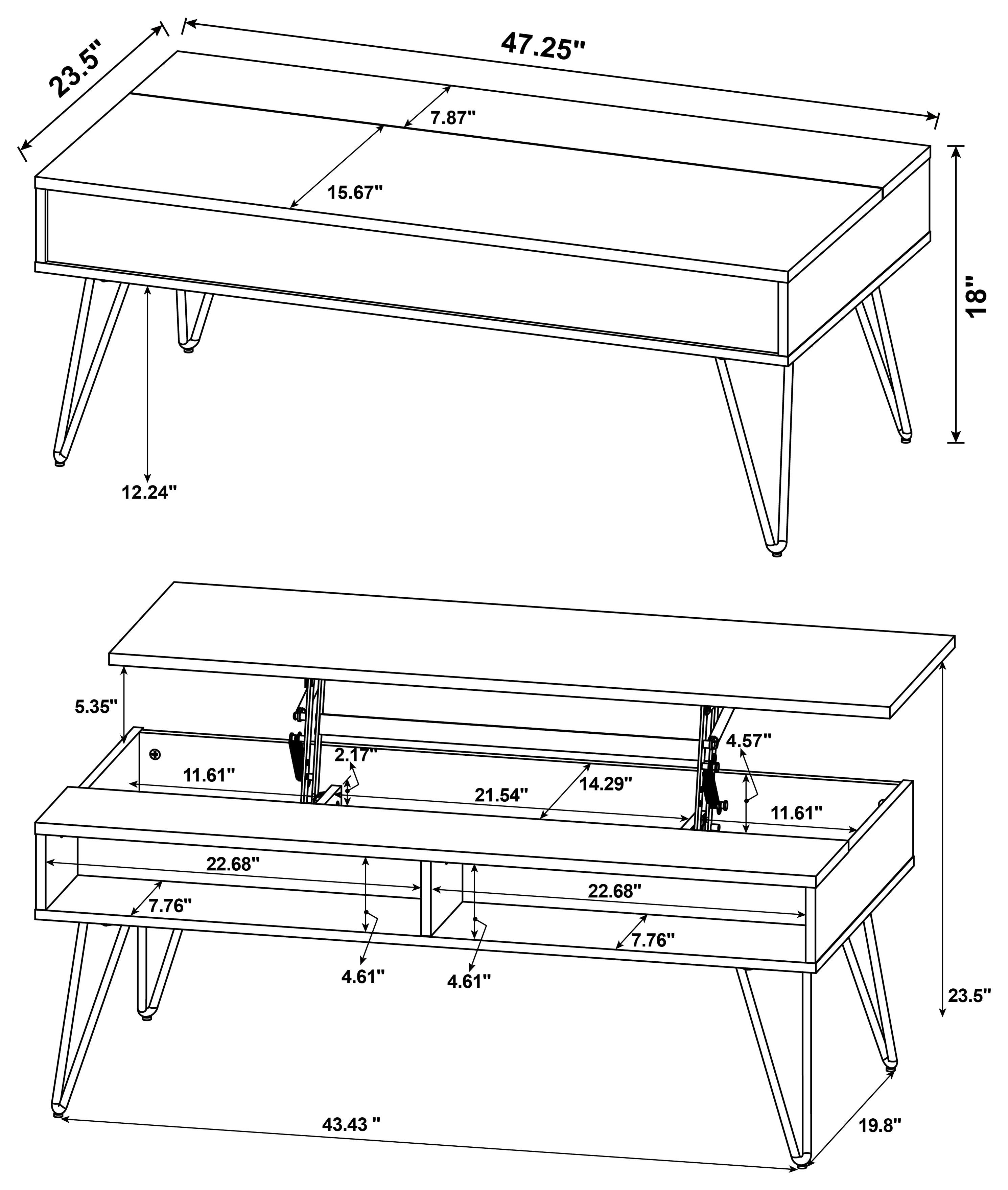 Fanning Lift-Top Coffee Table
