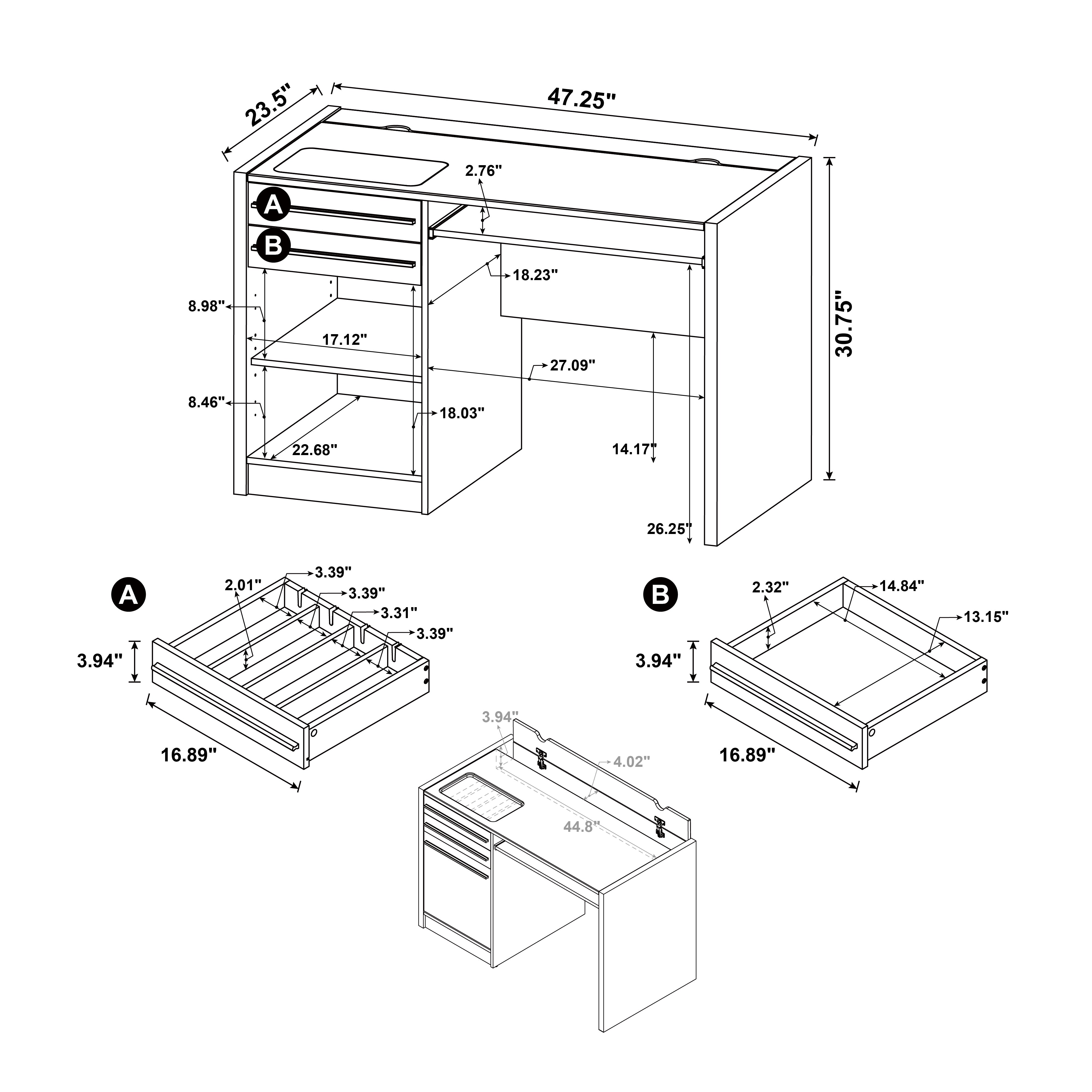Halston Computer Desk - Romeo & Juliet Furniture (Warren,MI)