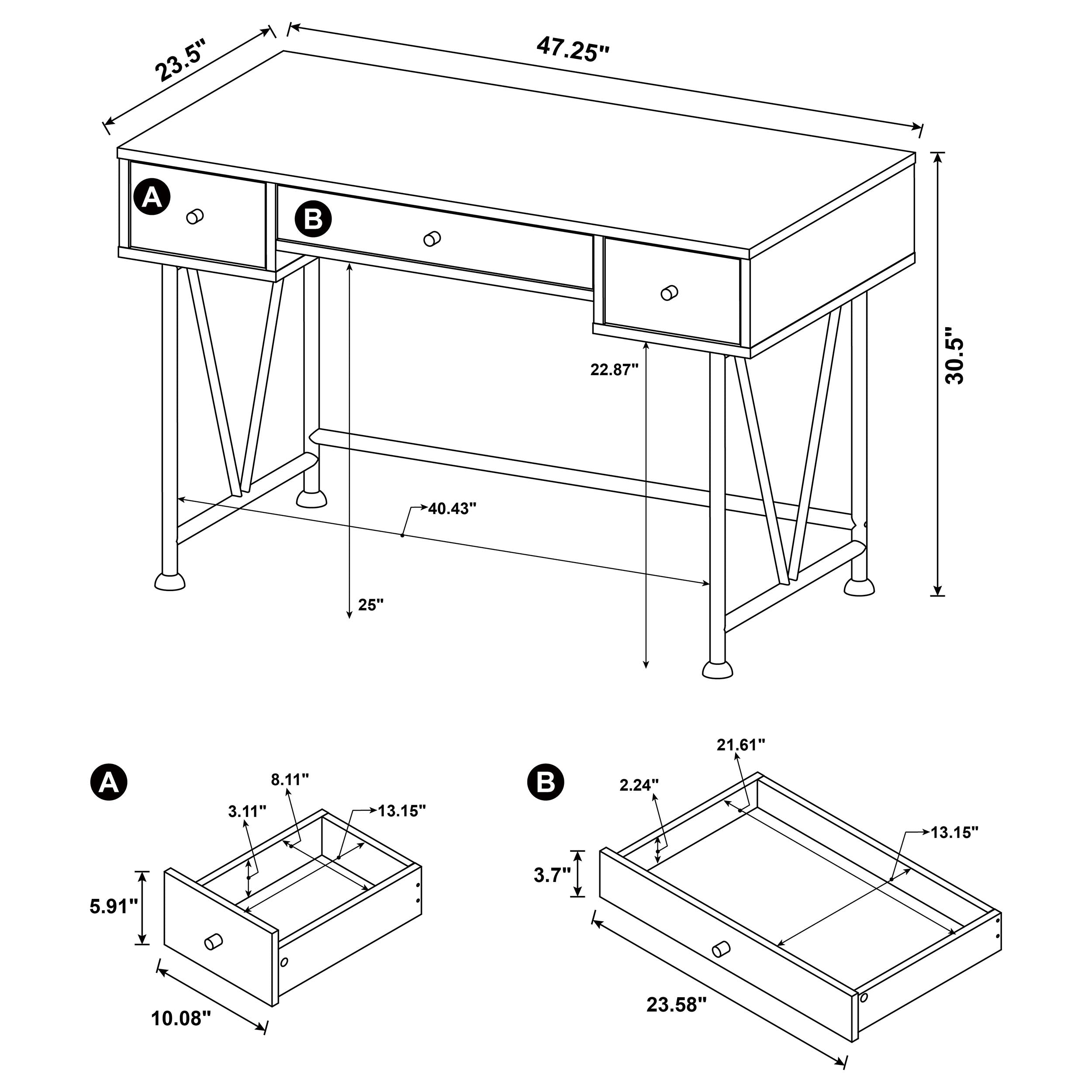 Analiese Desk Set - Romeo & Juliet Furniture (Warren,MI)