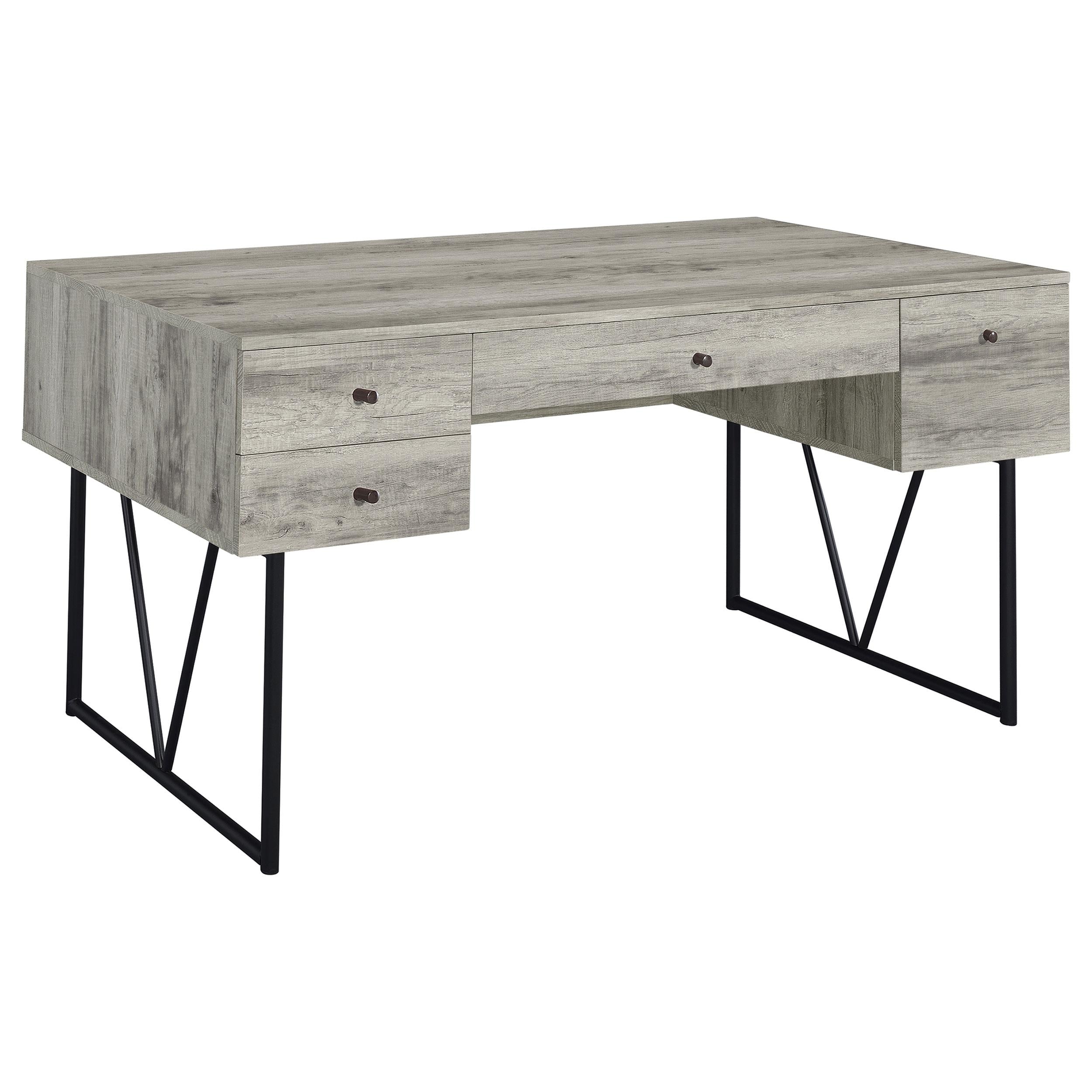 Analiese 4-drawer Writing Desk Grey Driftwood - Romeo & Juliet Furniture (Warren,MI)