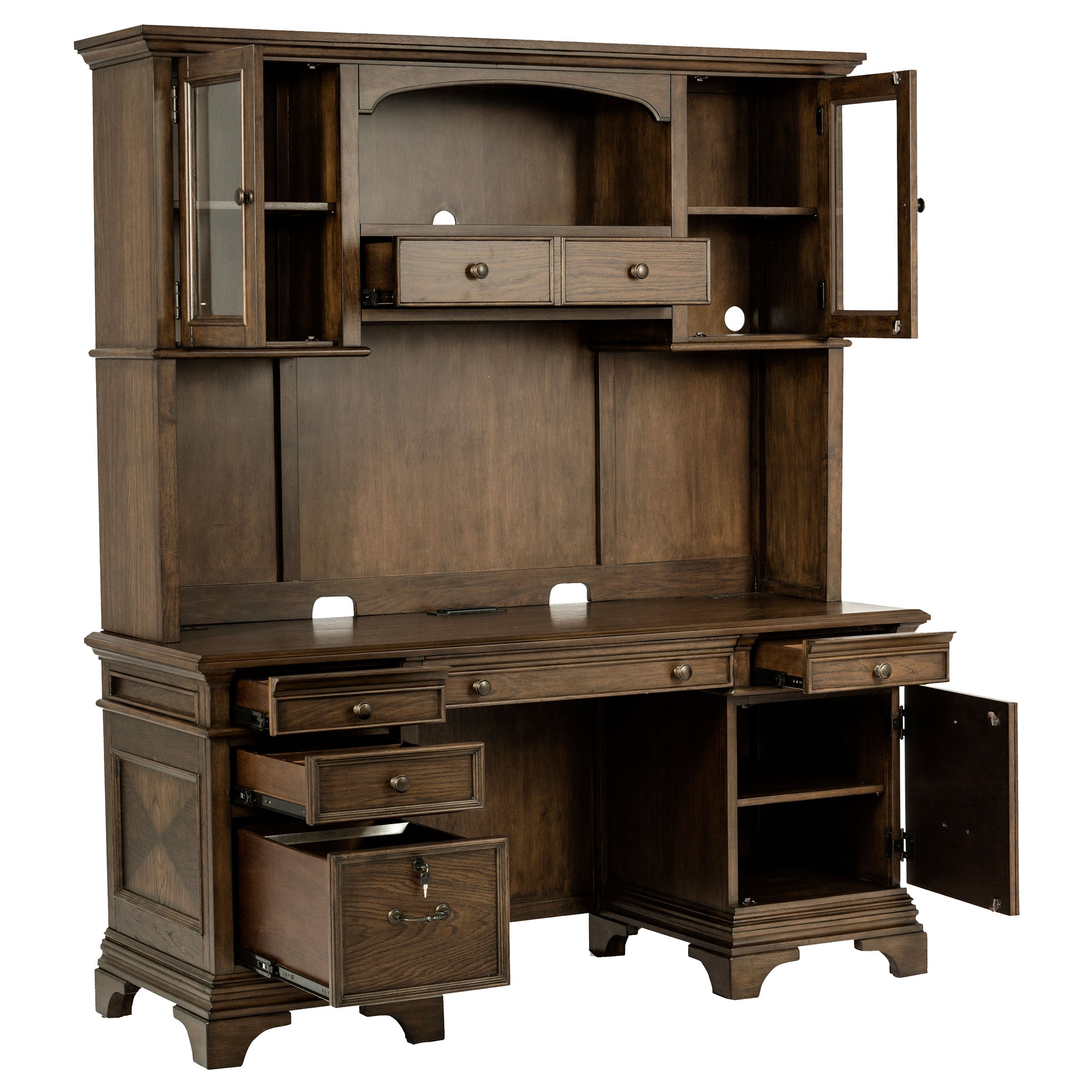 Hartshill Credenza Desk with Hutch
