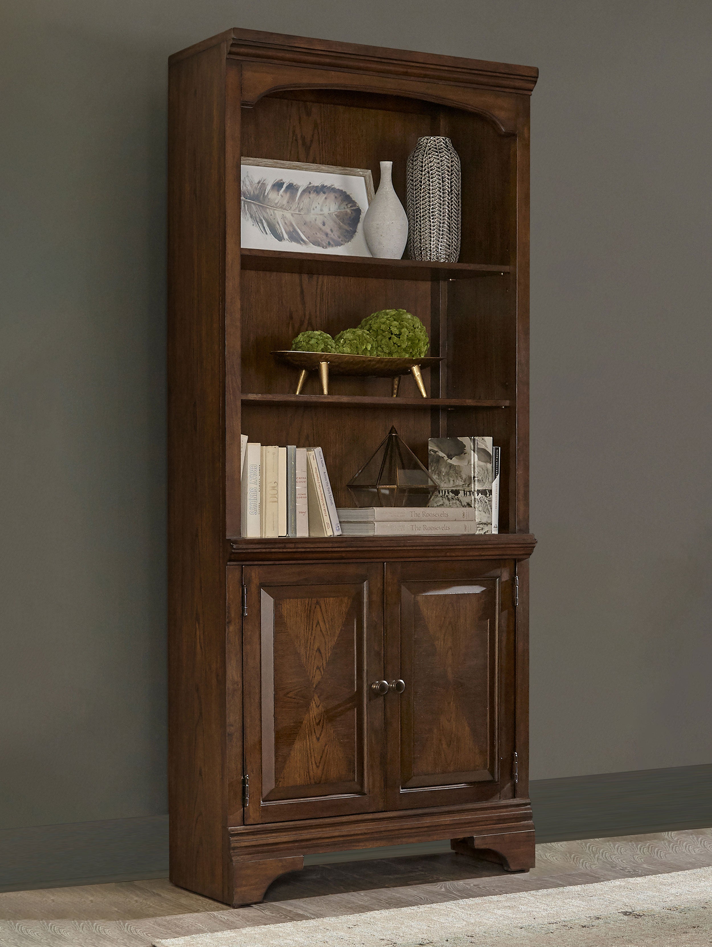 Hartshill Bookcase with Cabinet - Romeo & Juliet Furniture (Warren,MI)
