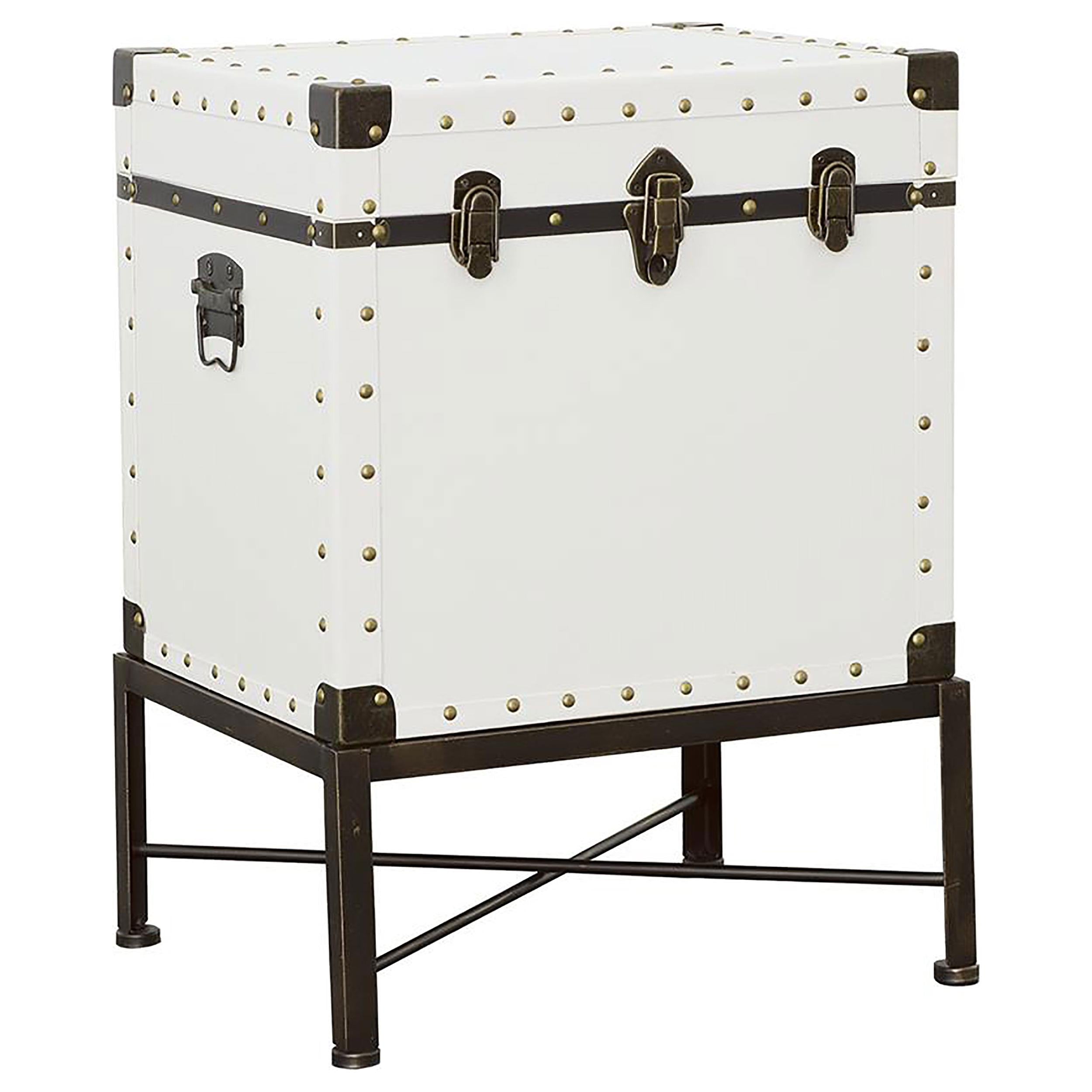 Nancy Accent Cabinet with Nailhead Trim White image
