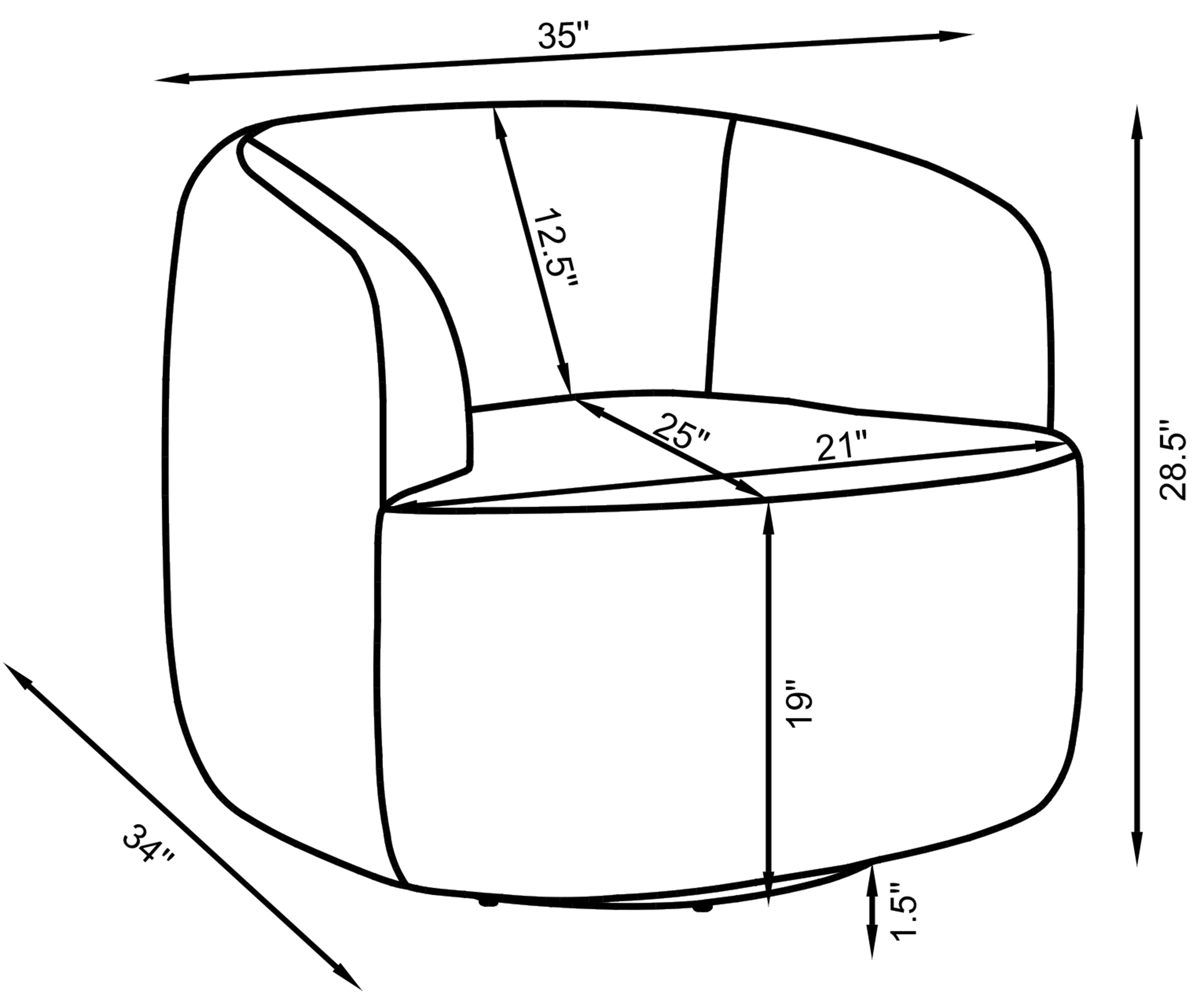 Hudson Swivel Accent Chair - Romeo & Juliet Furniture (Warren,MI)
