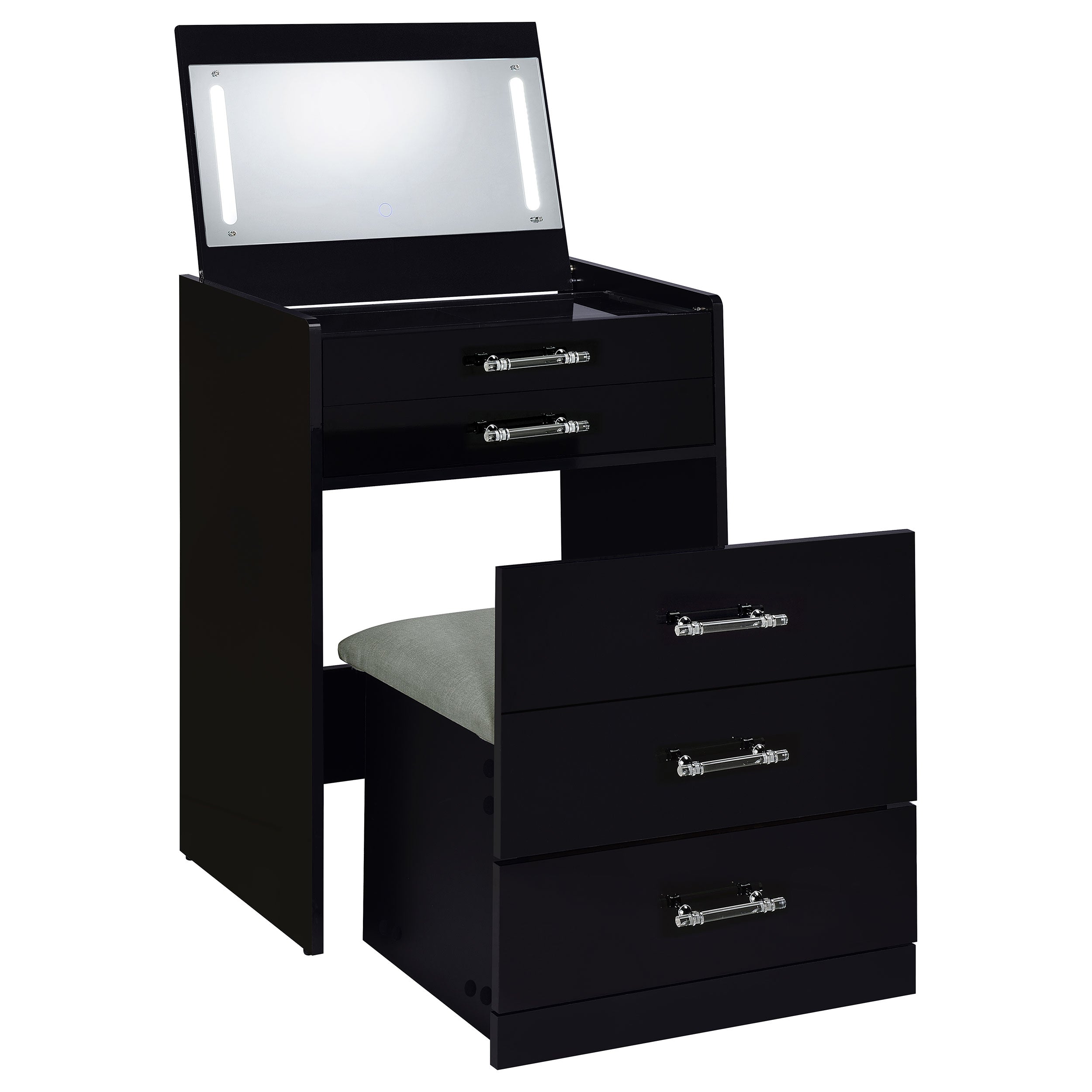 Danbury Makeup Vanity Table with LED Mirror and Stool