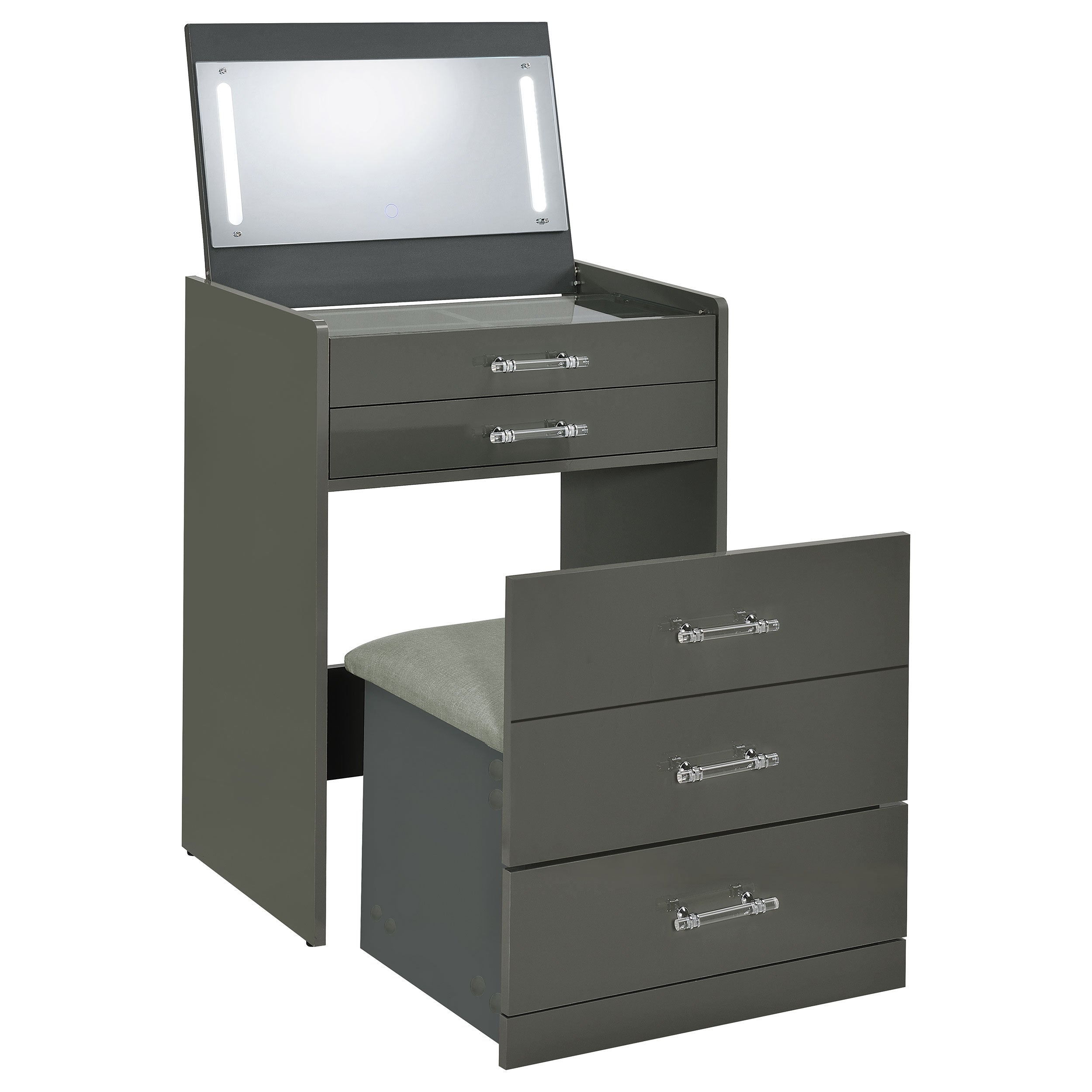 Danbury Makeup Vanity Table with LED Mirror and Stool