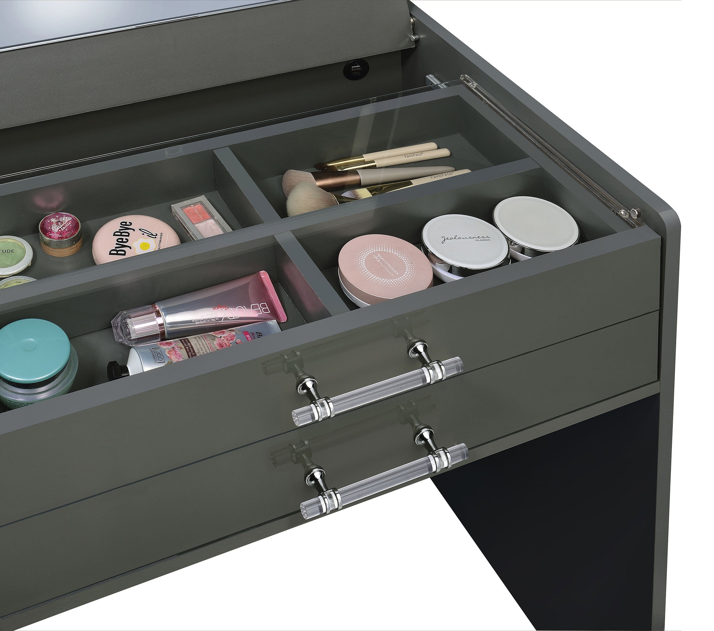 Danbury Makeup Vanity Table with LED Mirror and Stool