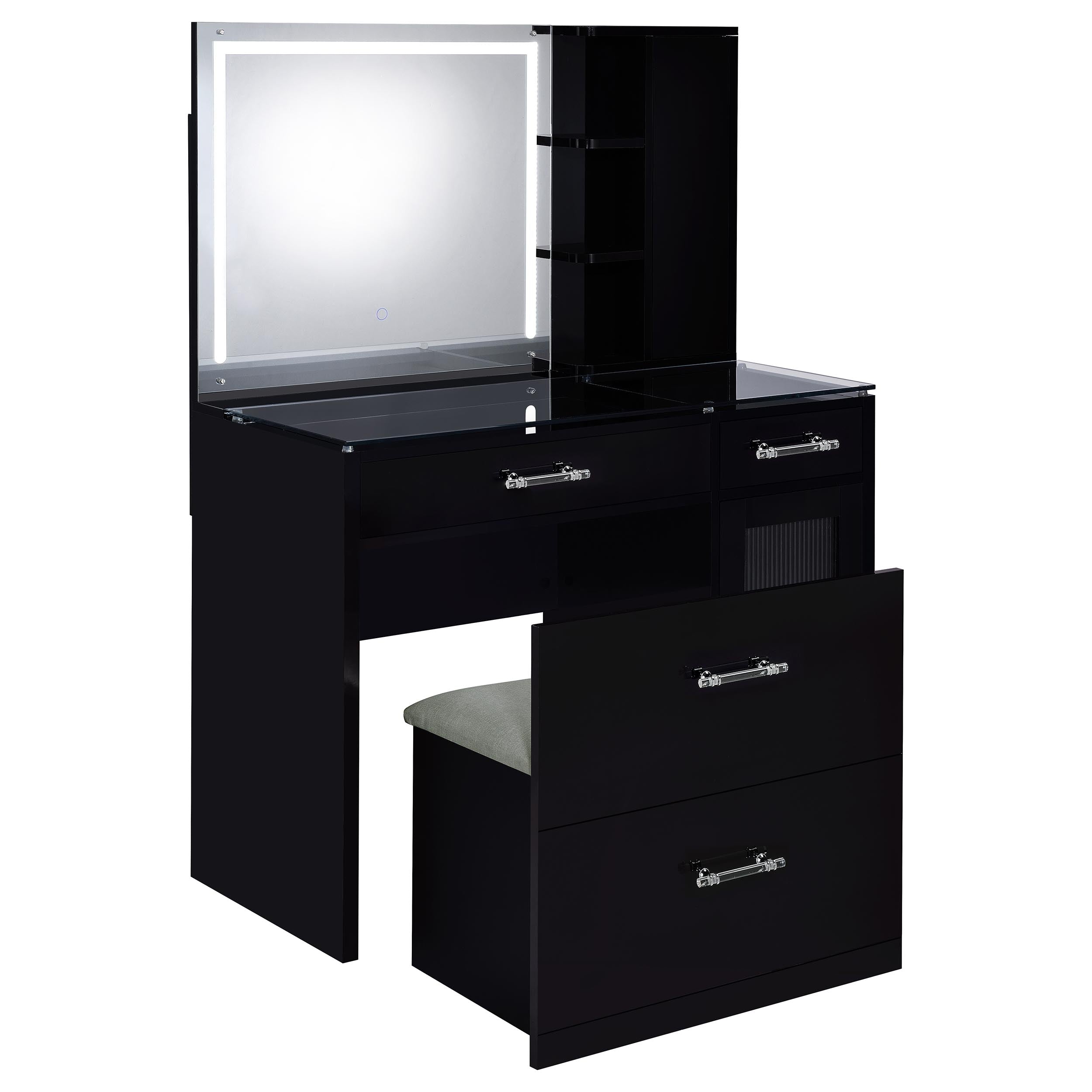 Flora Makeup Vanity Table with LED Mirror and Stool