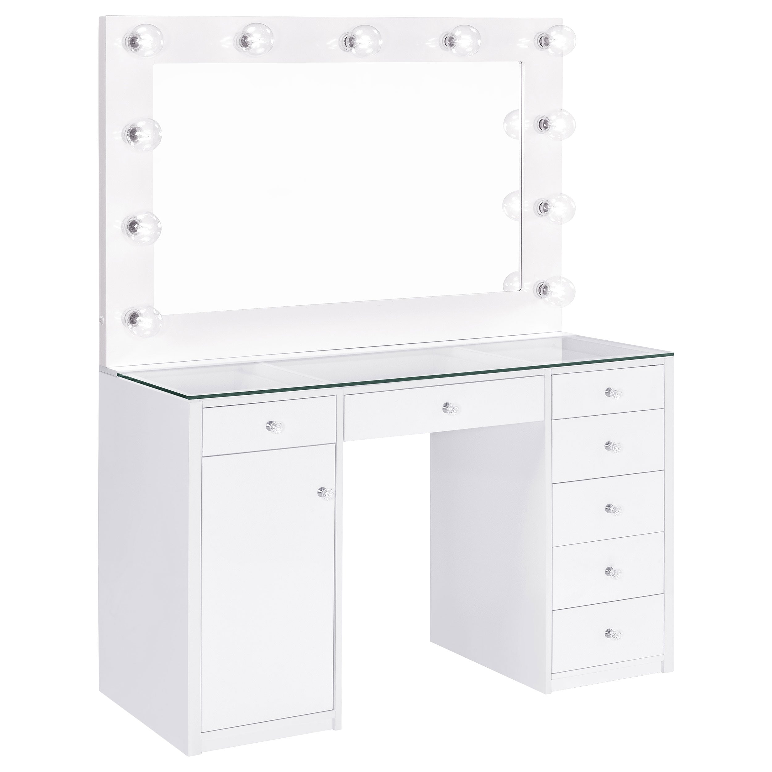 Acena Makeup Vanity Table with LED Mirror - Romeo & Juliet Furniture (Warren,MI)