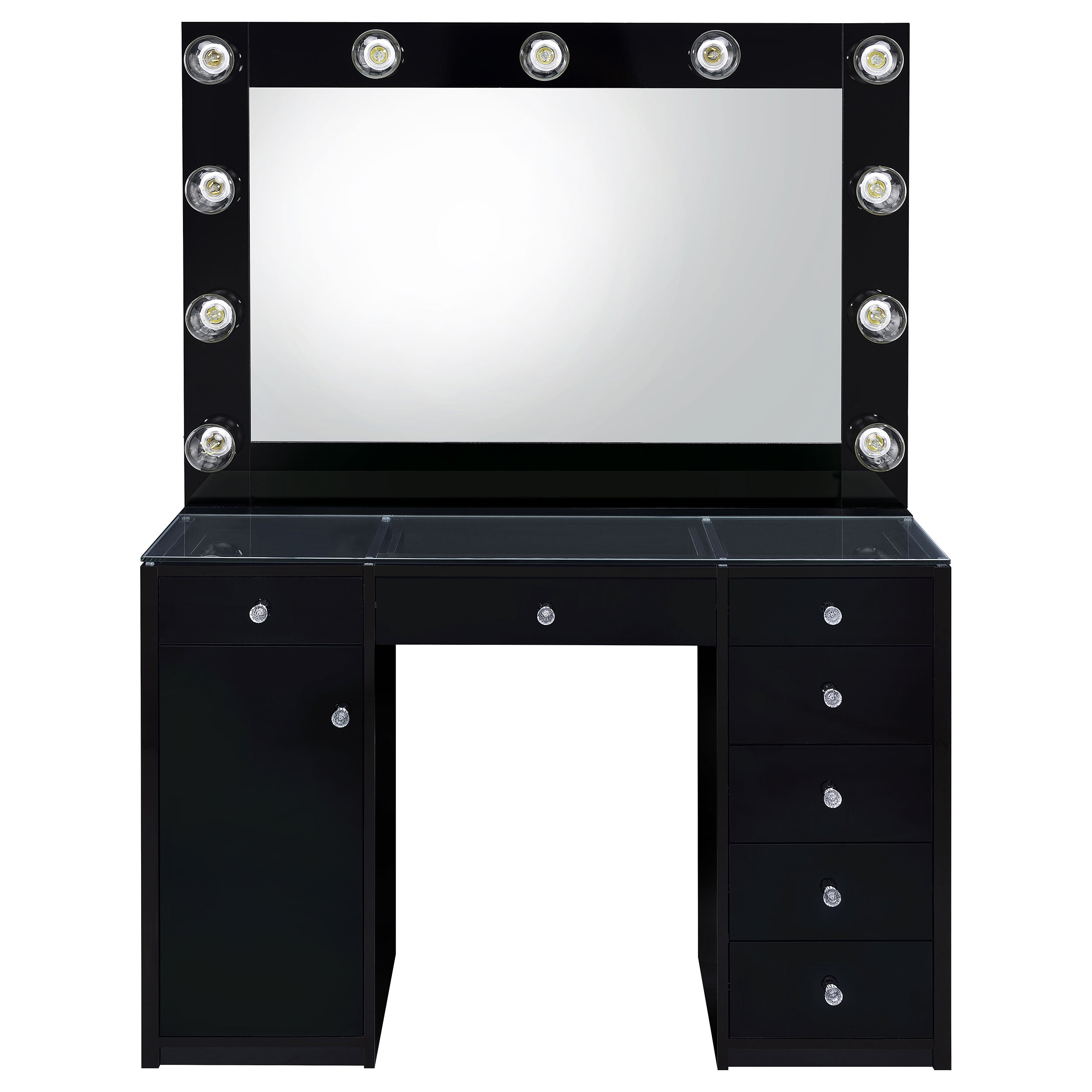 Acena Makeup Vanity Table with LED Mirror - Romeo & Juliet Furniture (Warren,MI)