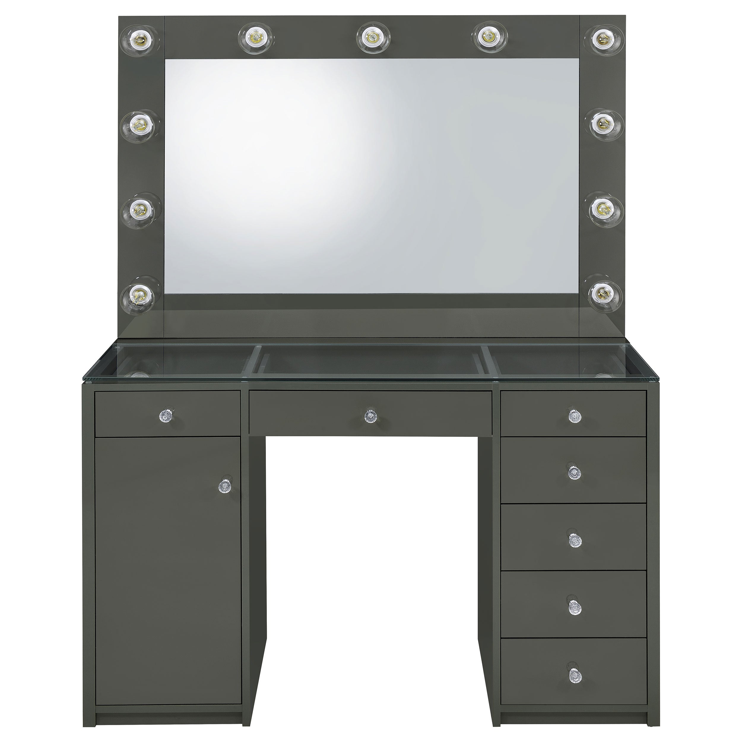 Acena Makeup Vanity Table with LED Mirror - Romeo & Juliet Furniture (Warren,MI)