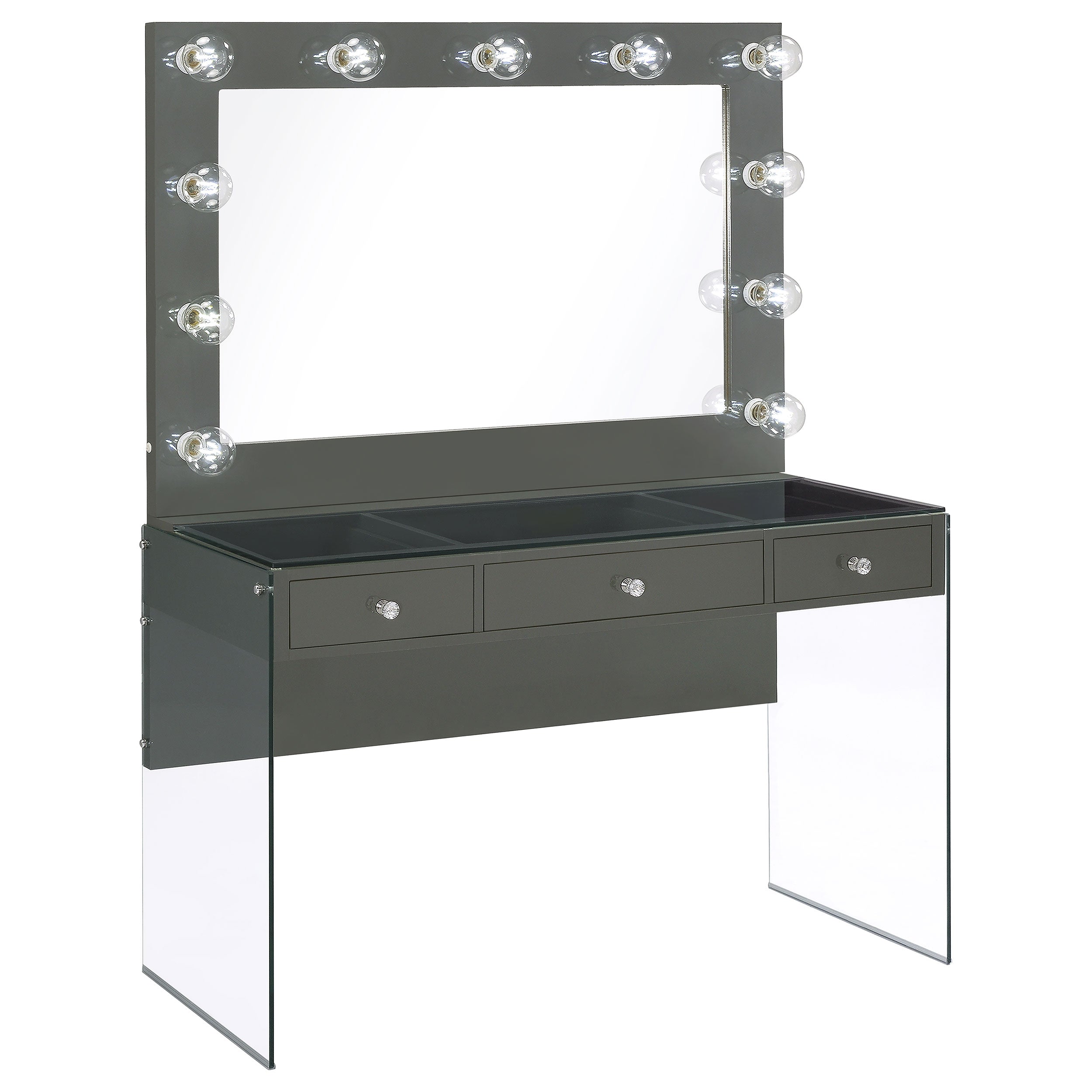 Afshan Makeup Vanity Table with LED Mirror - Romeo & Juliet Furniture (Warren,MI)