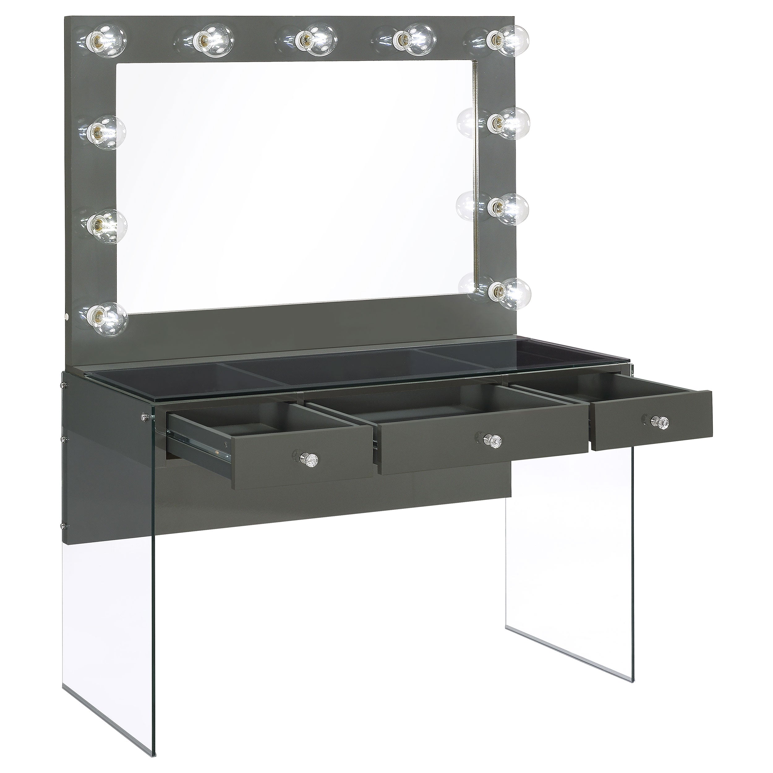 Afshan Makeup Vanity Table with LED Mirror - Romeo & Juliet Furniture (Warren,MI)