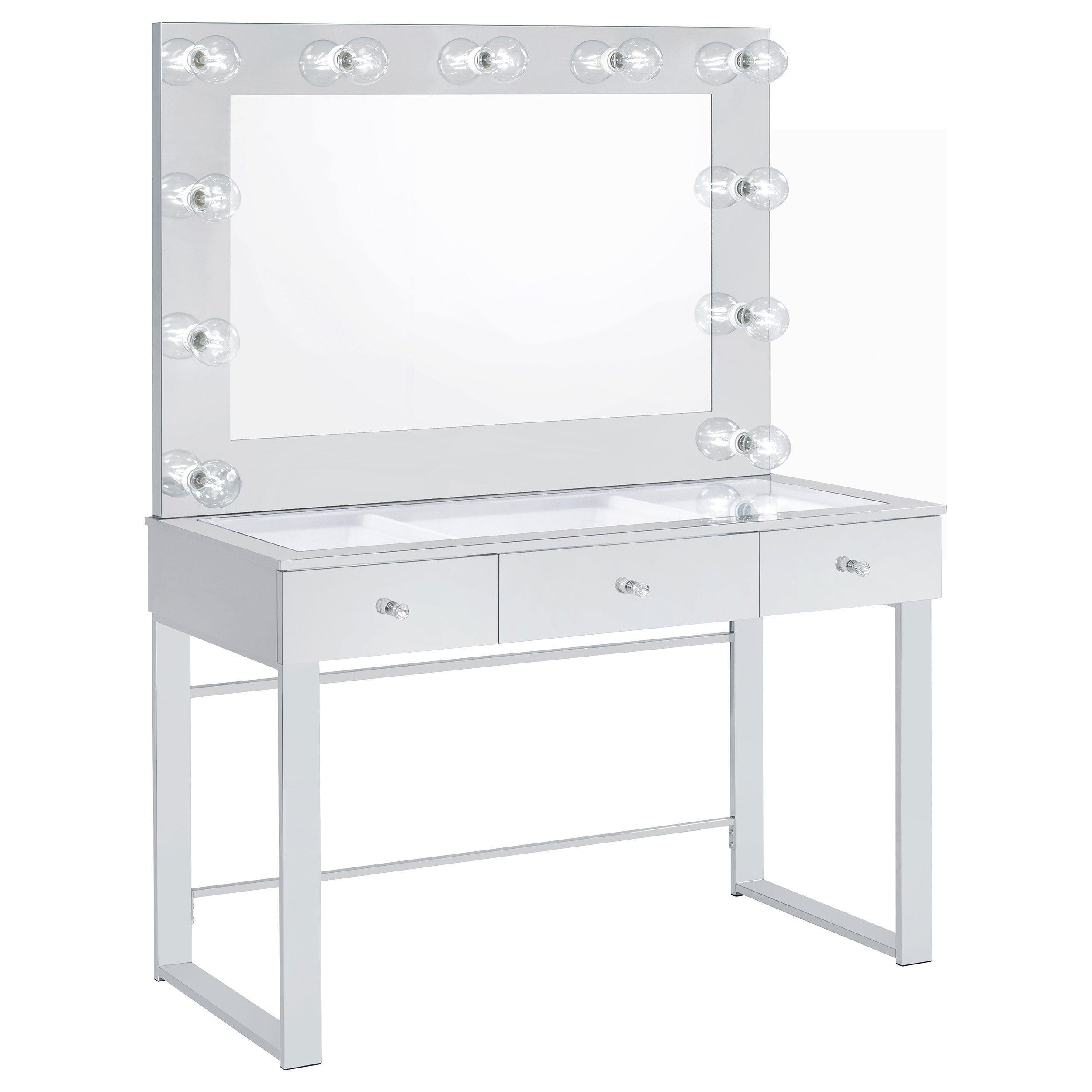 Umbridge Makeup Vanity Table with LED Mirror - Romeo & Juliet Furniture (Warren,MI)