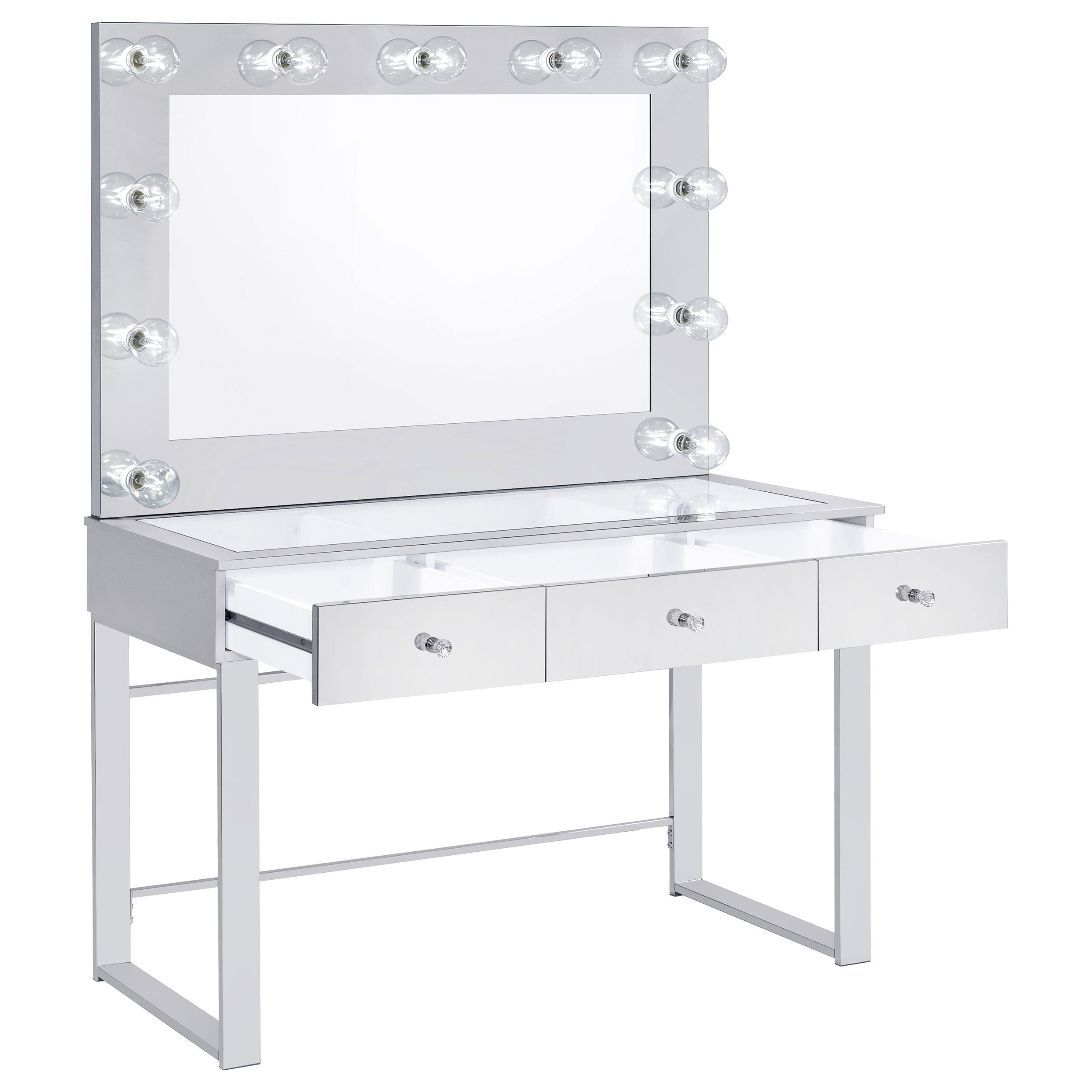 Umbridge Makeup Vanity Table with LED Mirror - Romeo & Juliet Furniture (Warren,MI)