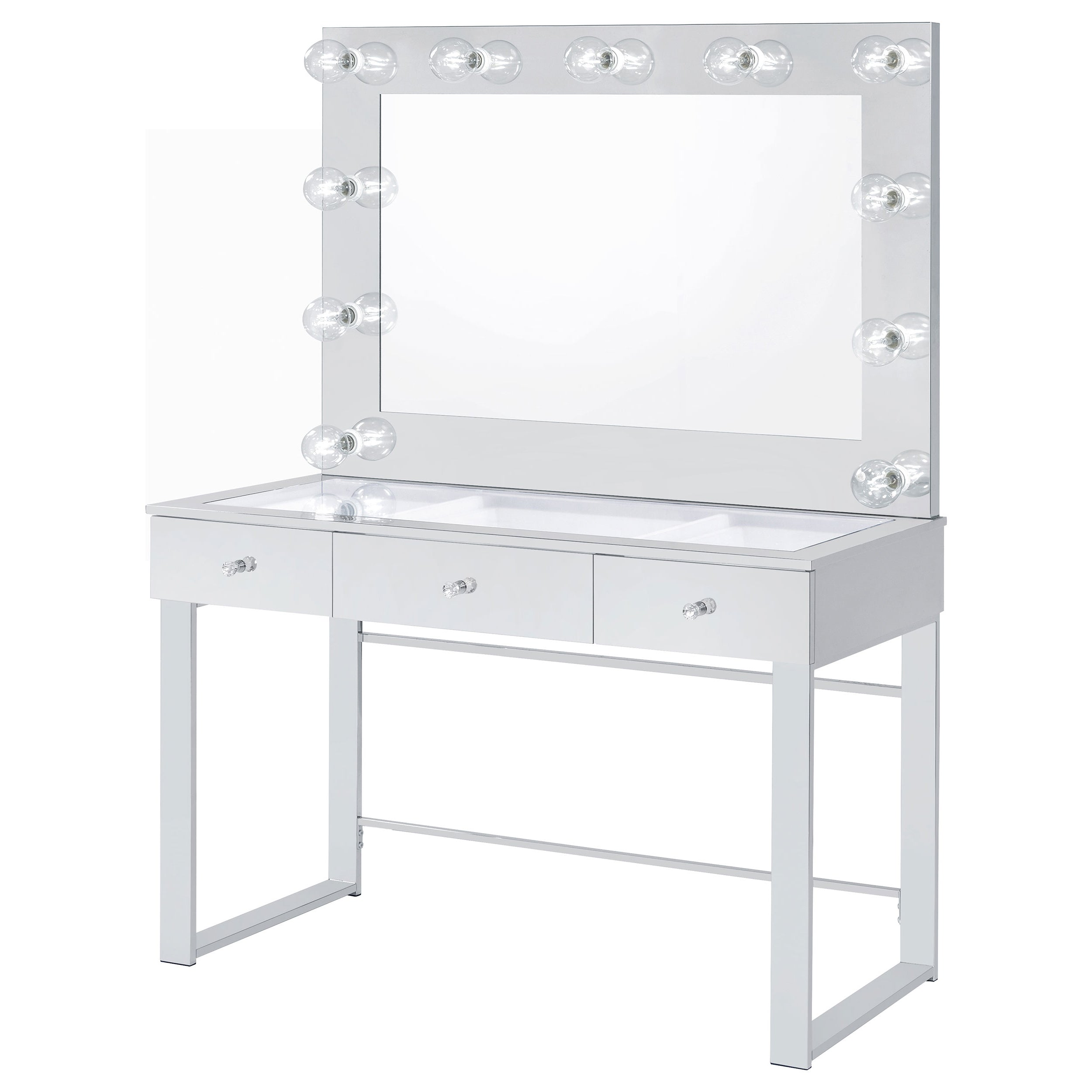 Umbridge Makeup Vanity Table with LED Mirror - Romeo & Juliet Furniture (Warren,MI)