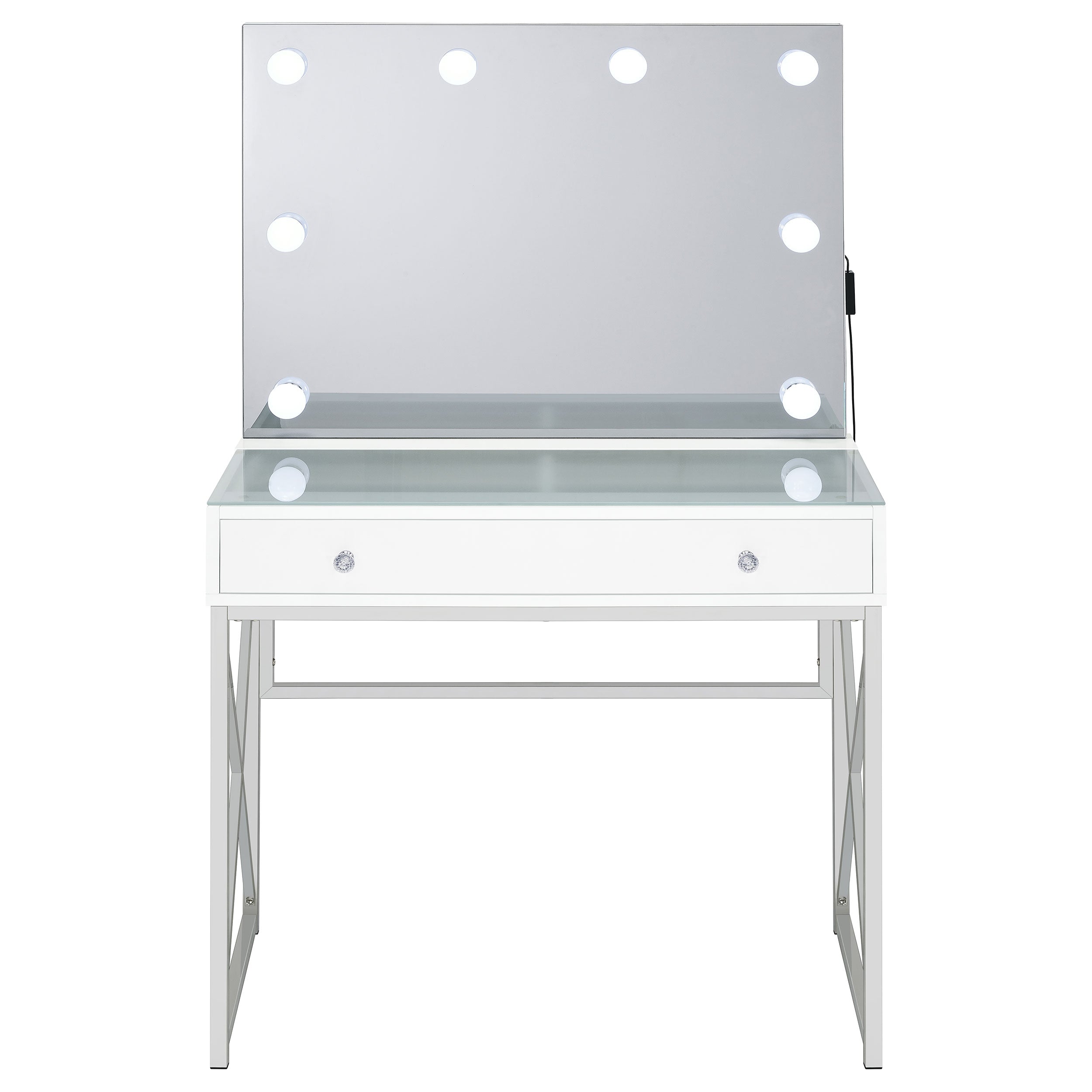 Eliza Makeup Vanity Table with LED Mirror and Stool