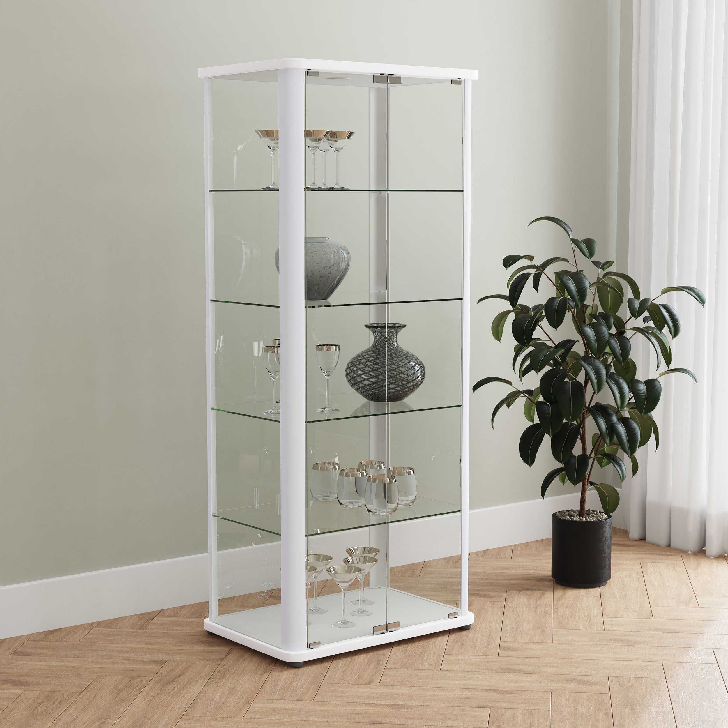 Aero Curio Cabinet with LED Lighting - Romeo & Juliet Furniture (Warren,MI)